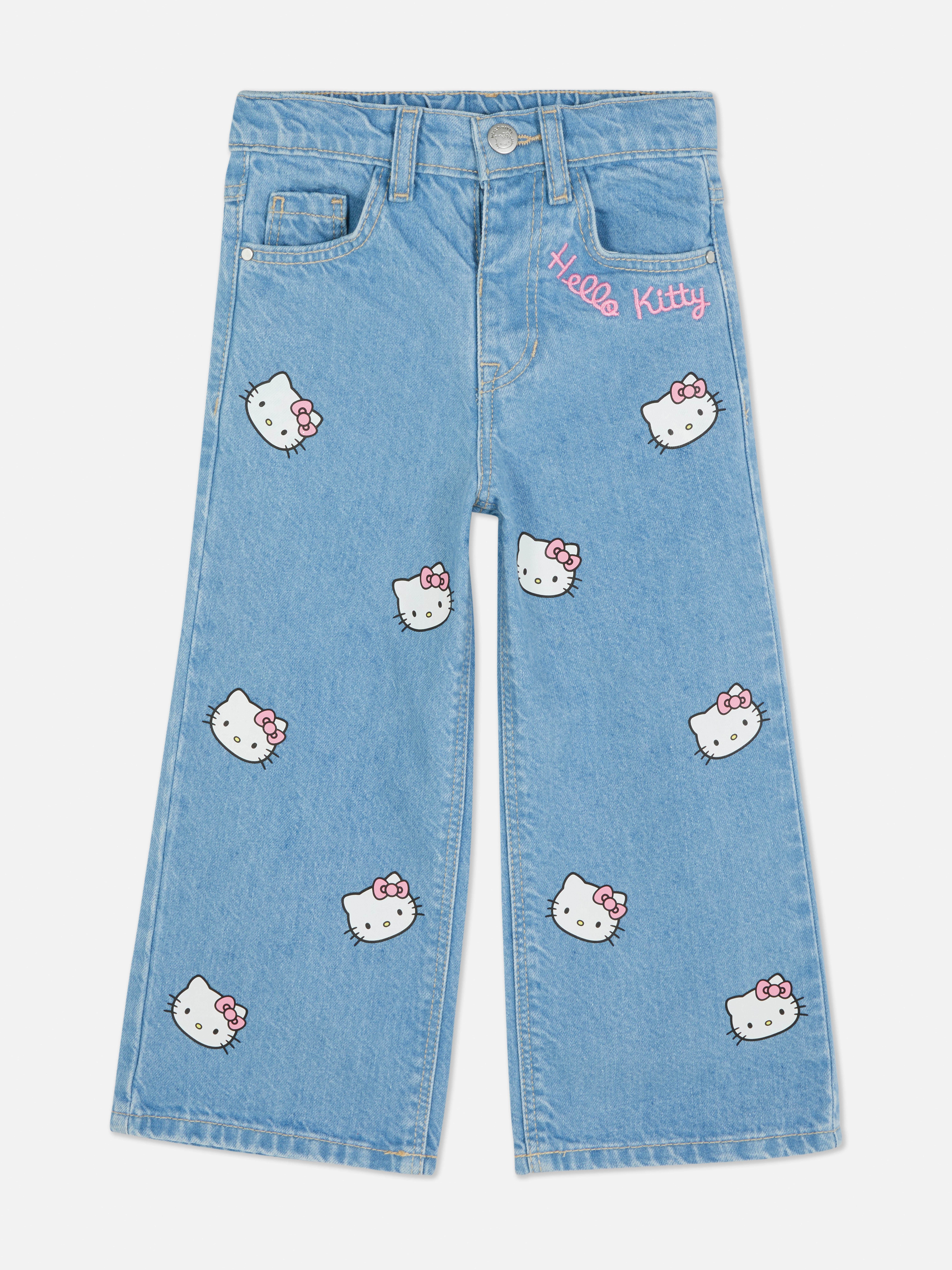 Hello Kitty Wide Leg Denim Jeans