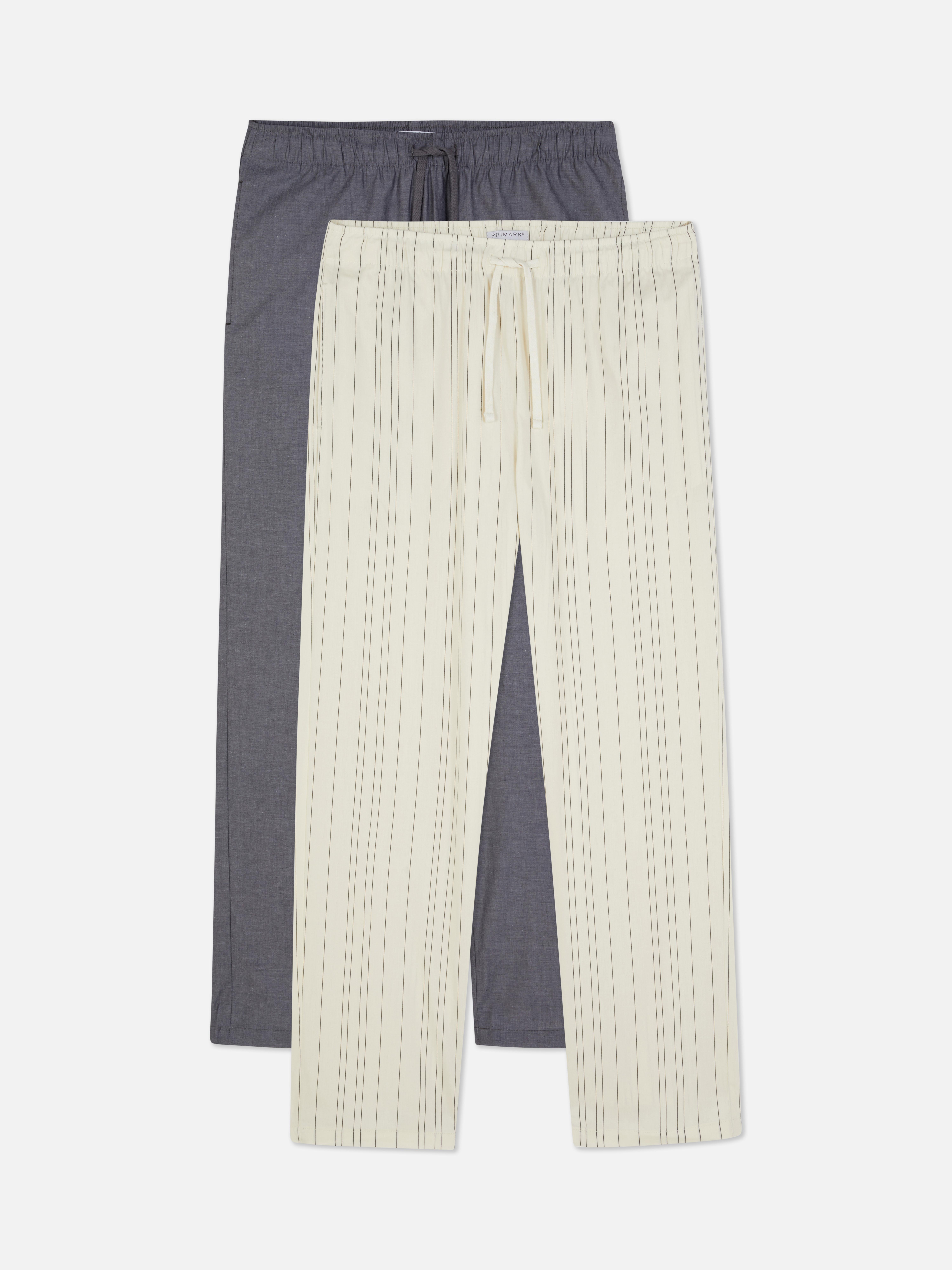 Popeline pyjamabroek, set van 2