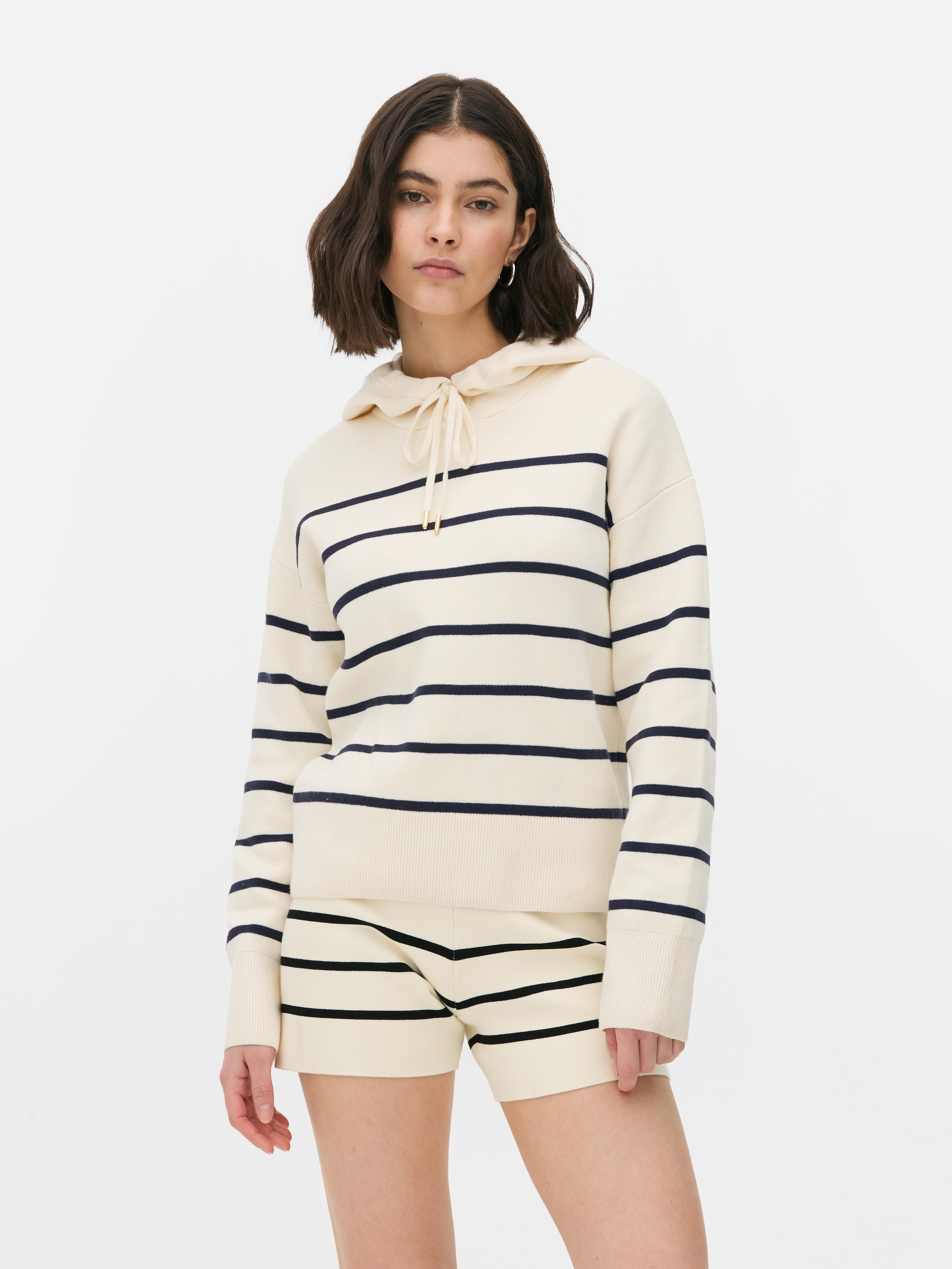 Sweat à capuche rayé avec cordon de serrage