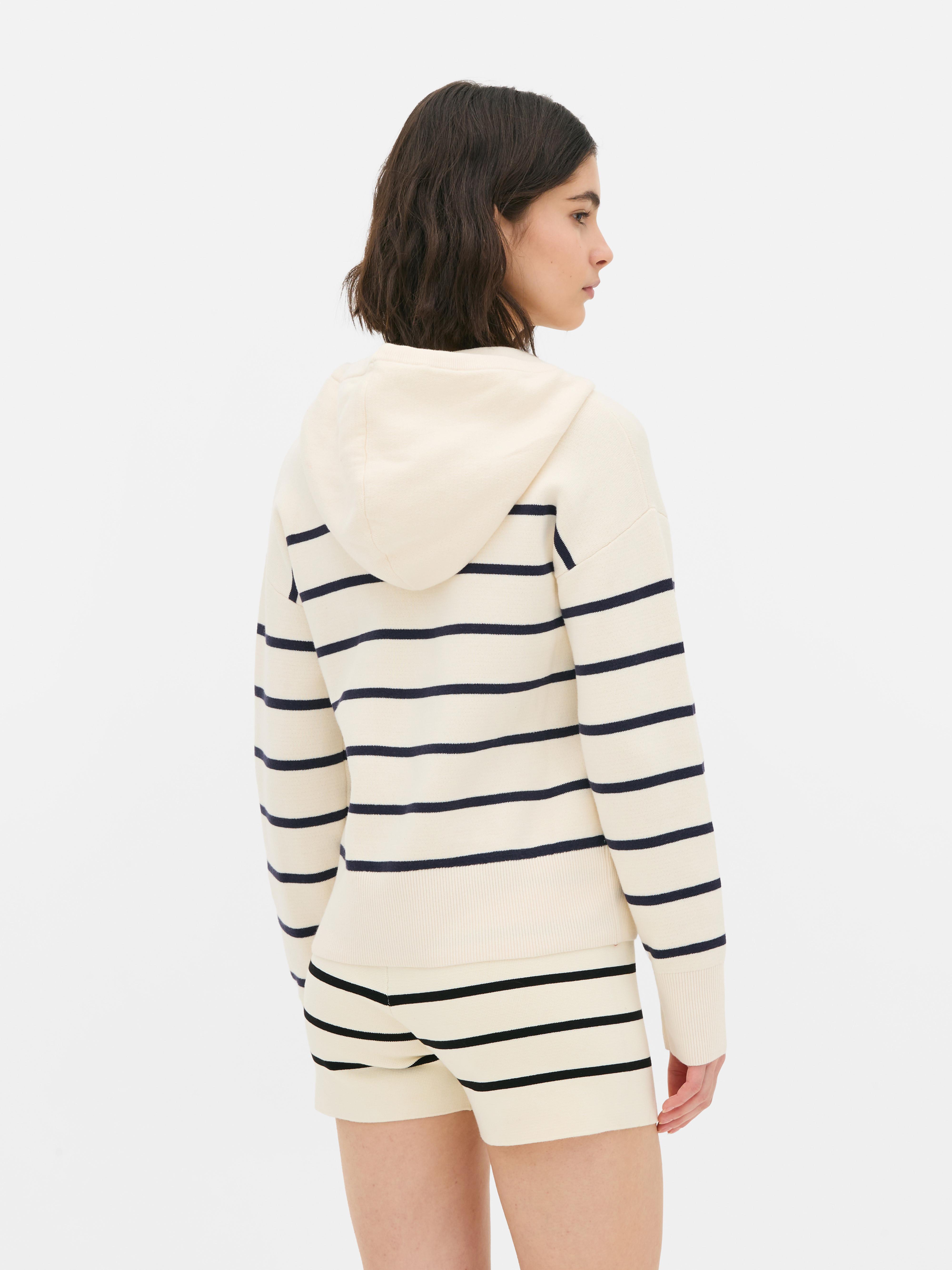 Striped Drawstring Hoodie