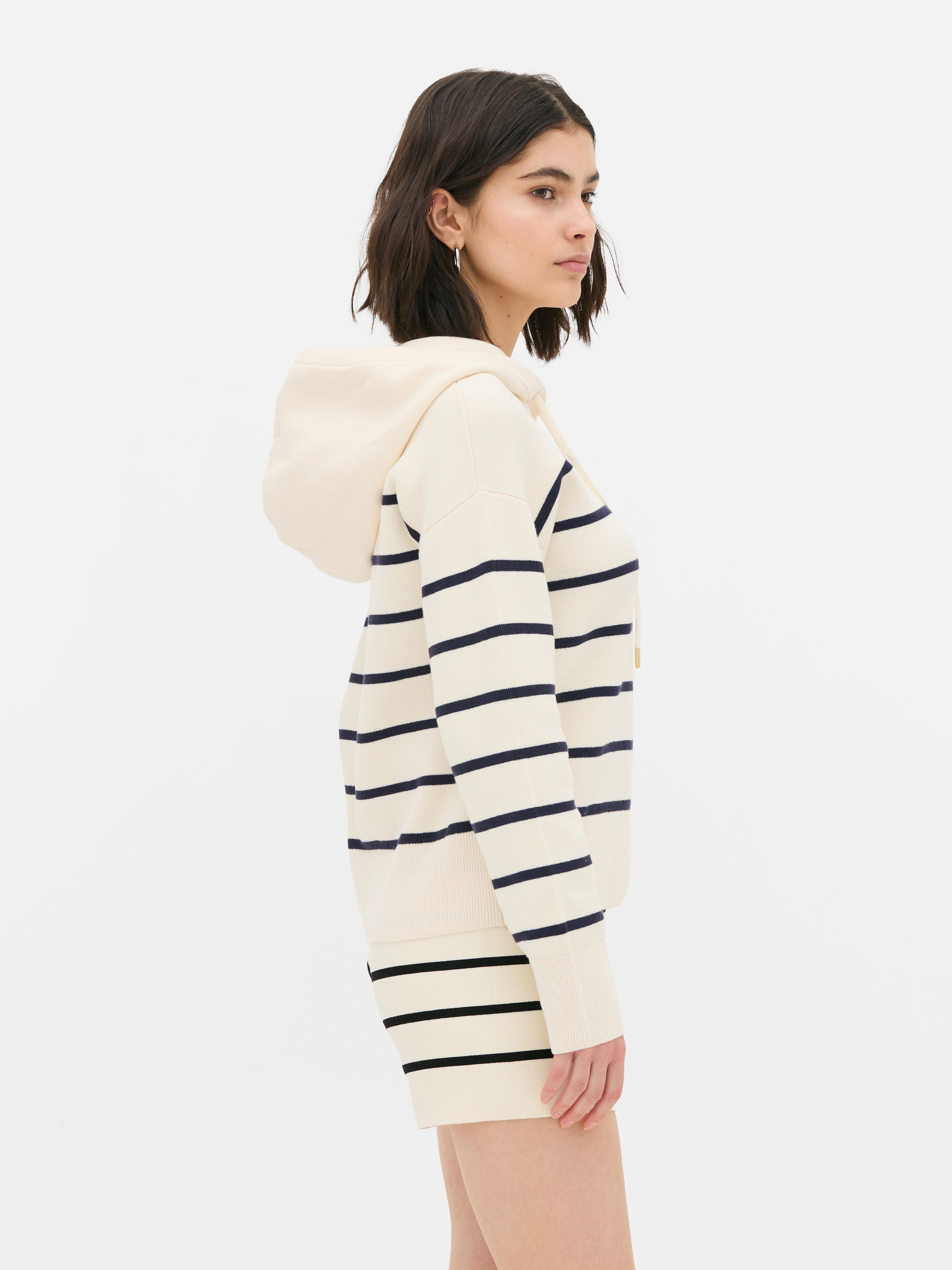 Striped Drawstring Hoodie