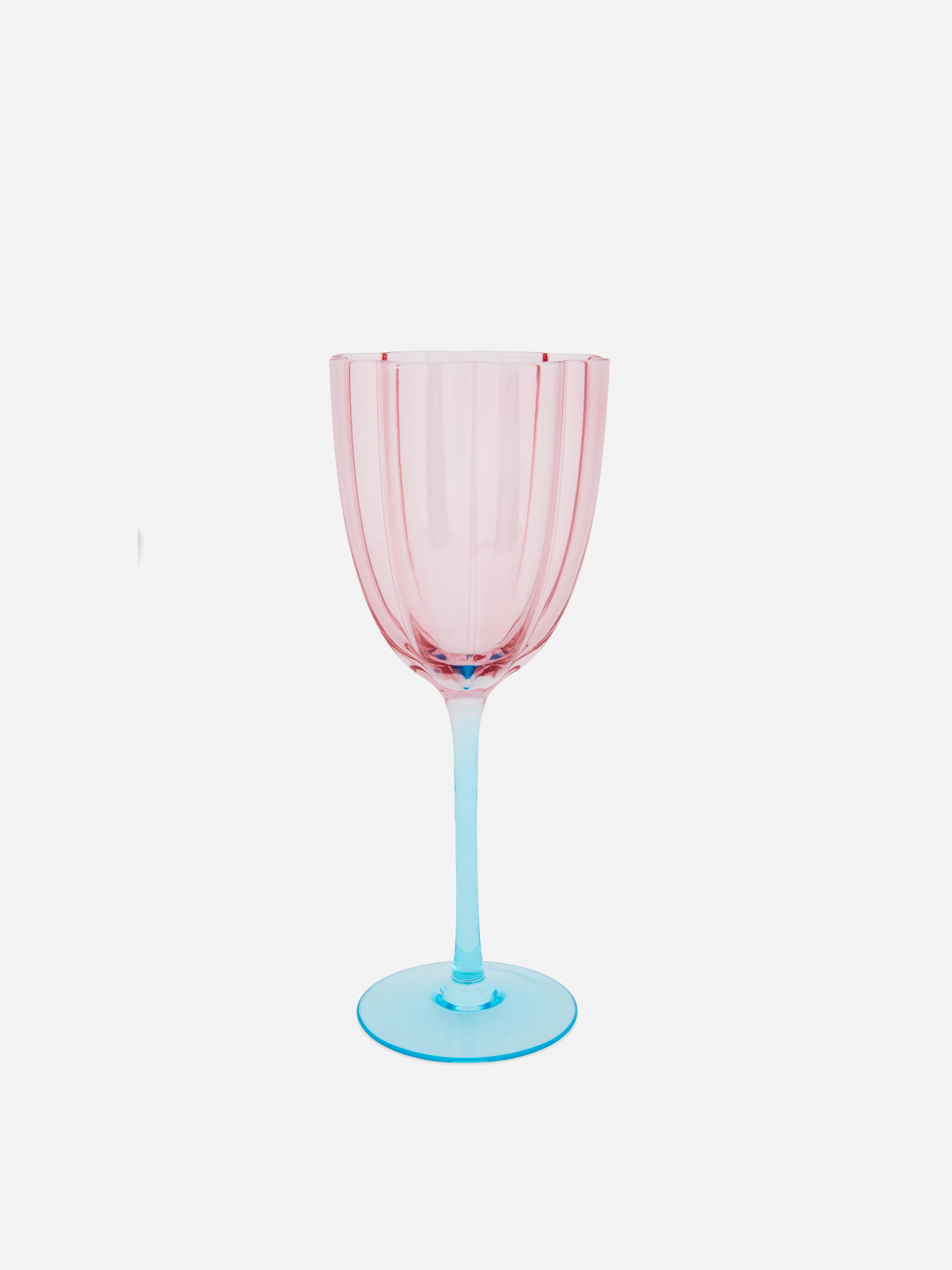 Copa de vino bicolor con borde festoneado