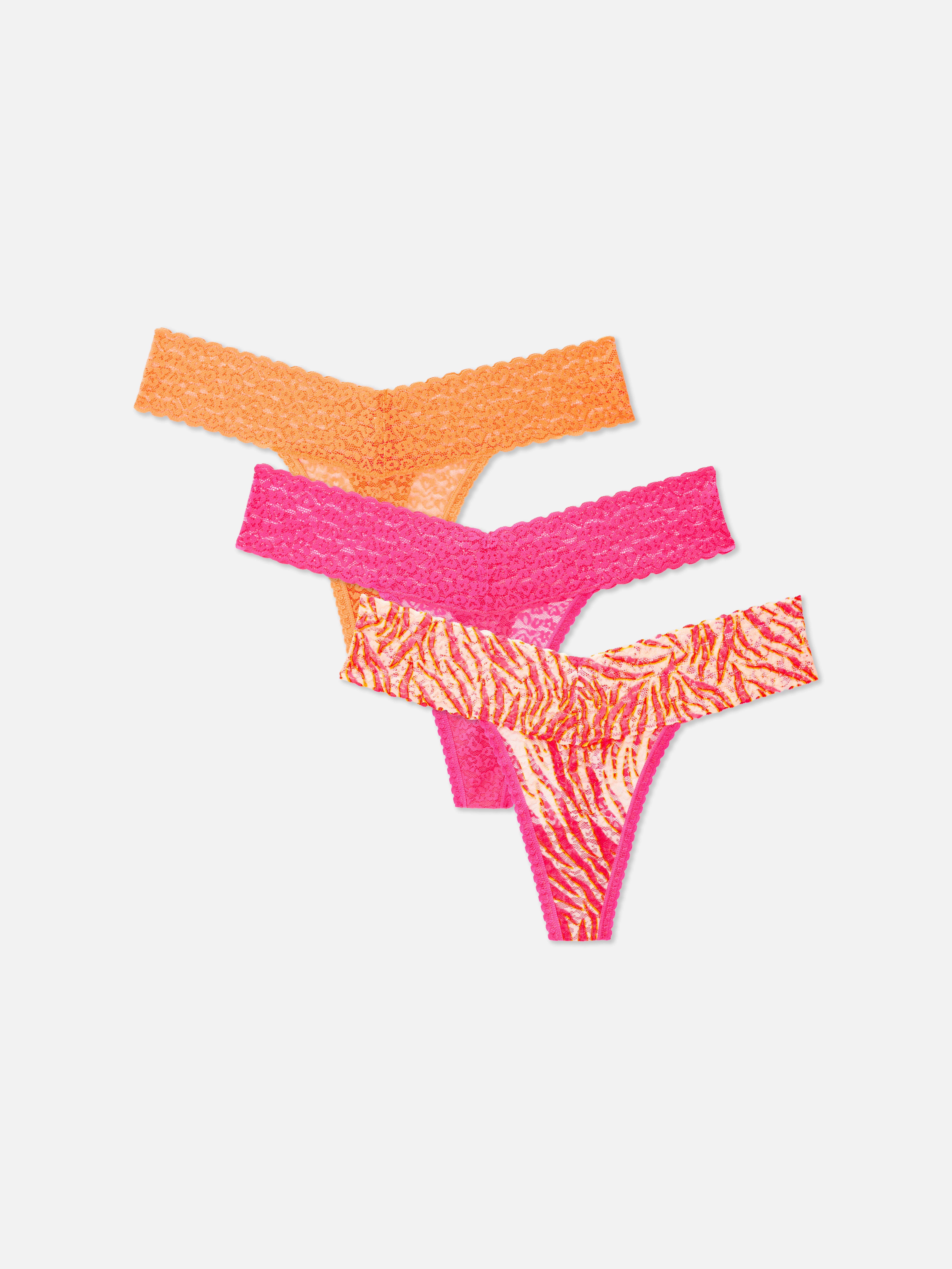 Bandeau-Tangas aus Spitze, 3er-Pack