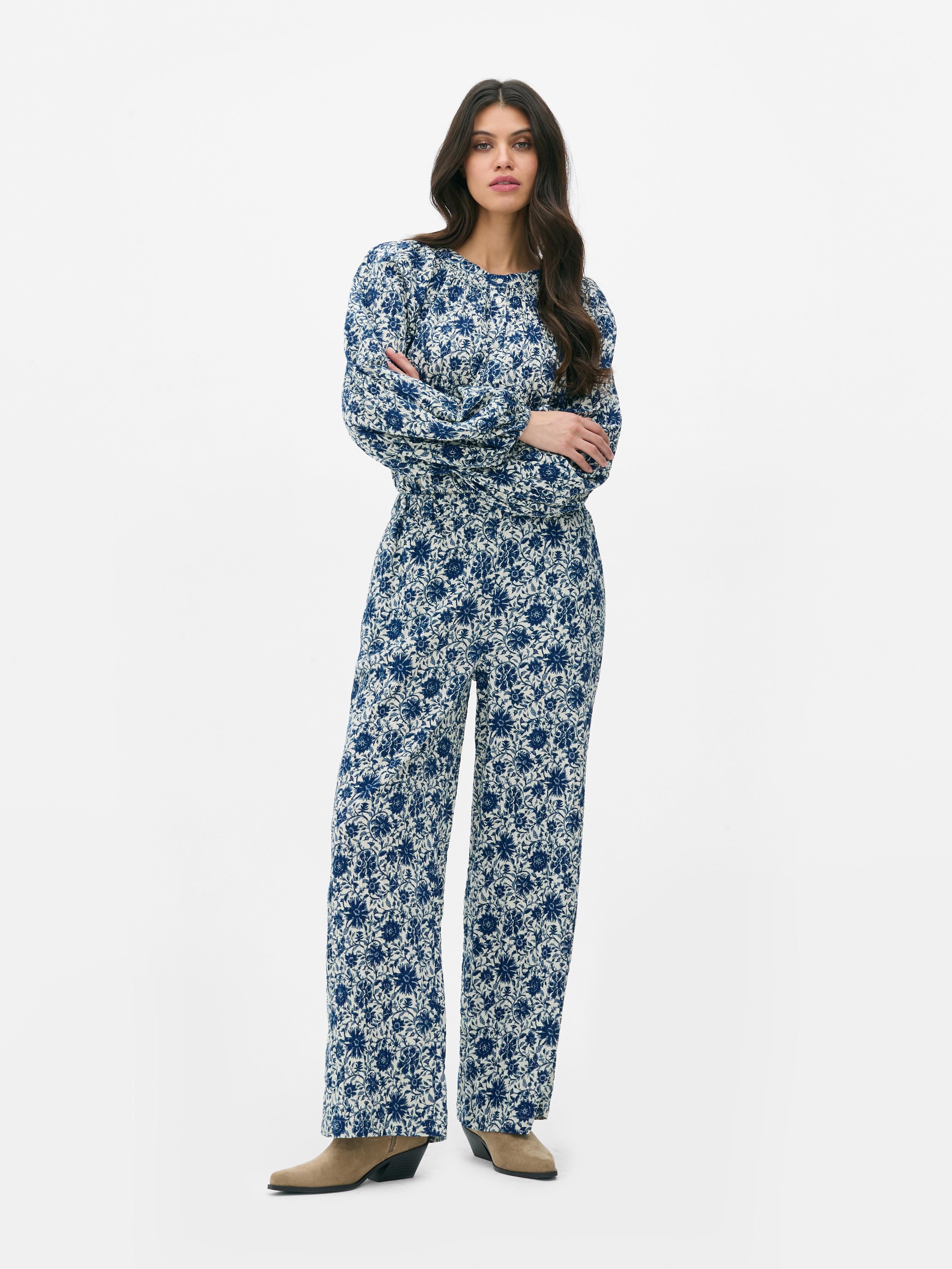 Hose mit Patchwork-Blumenmuster