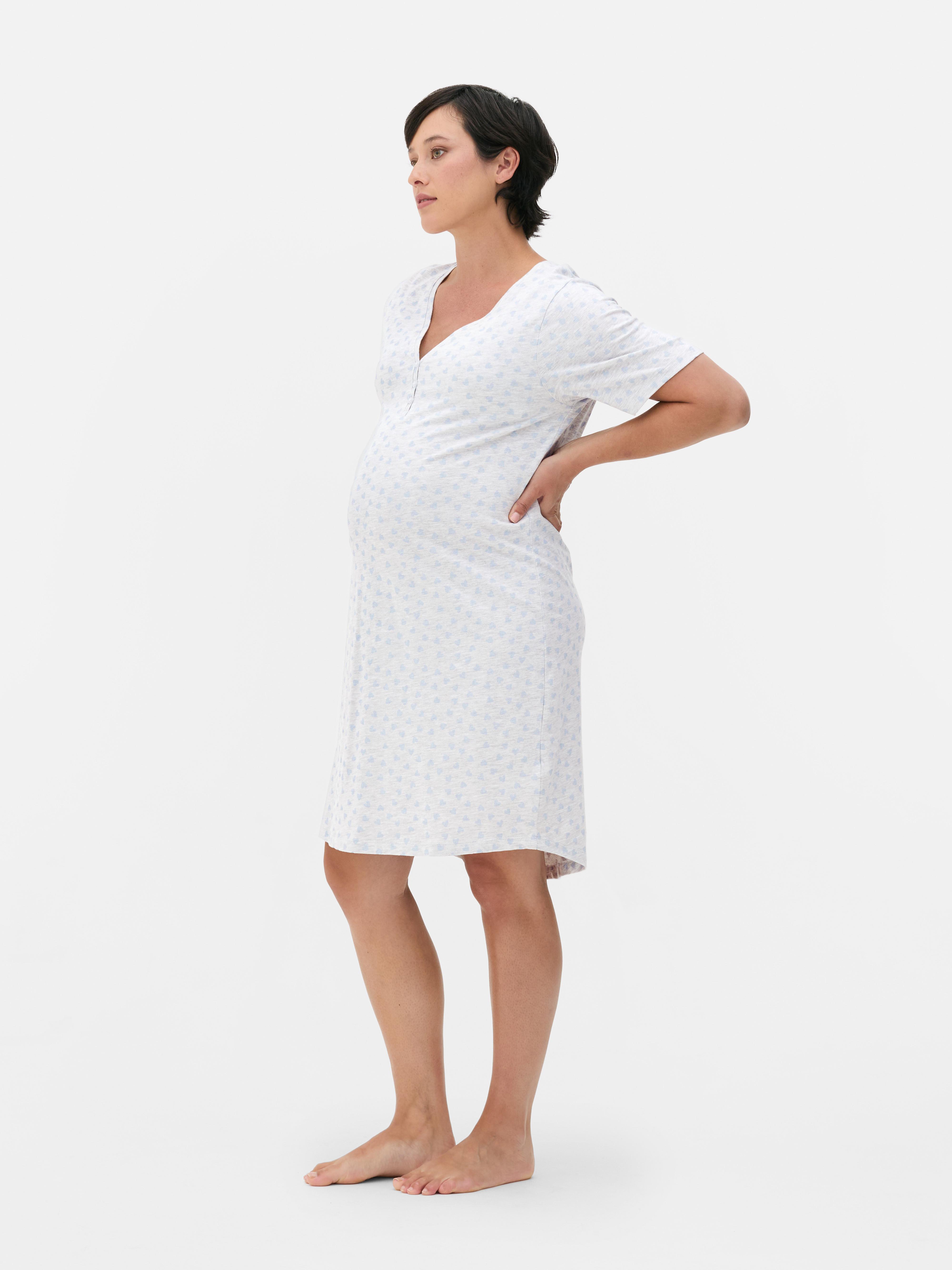 Jersey nachthemd met V-hals