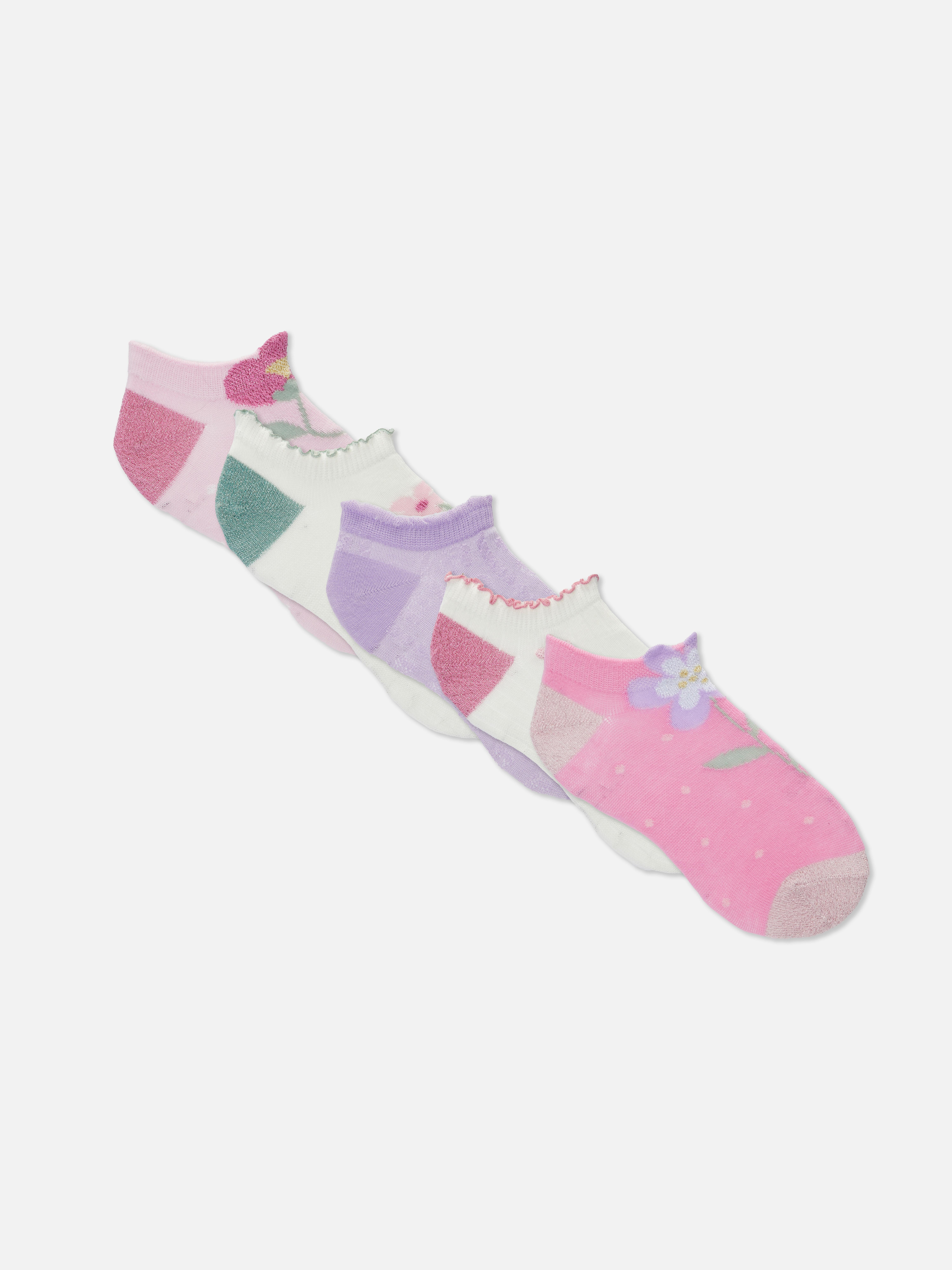 Pack 5 pares meias desporto padrão floral