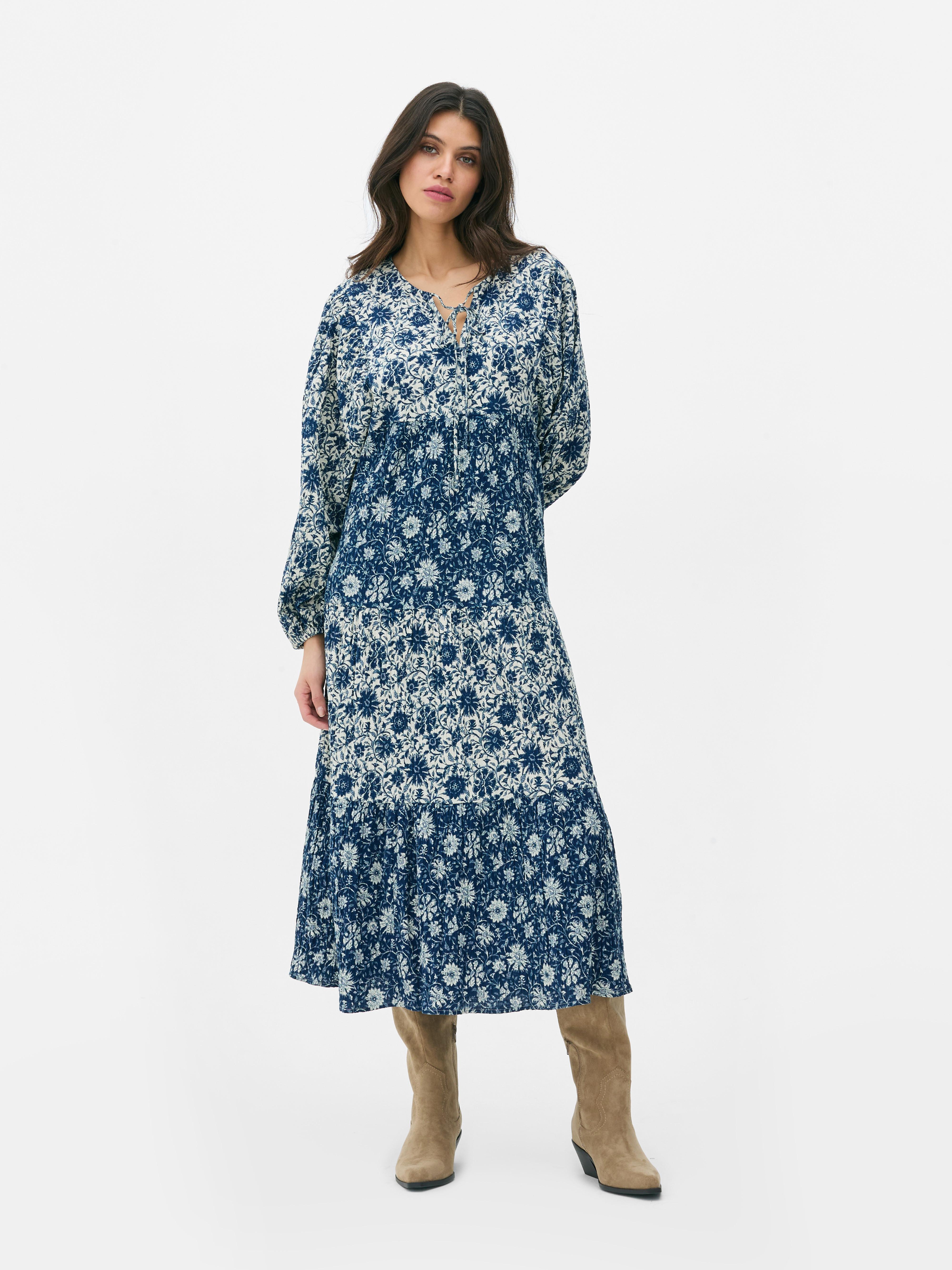 Floral Tiered Midi Dress