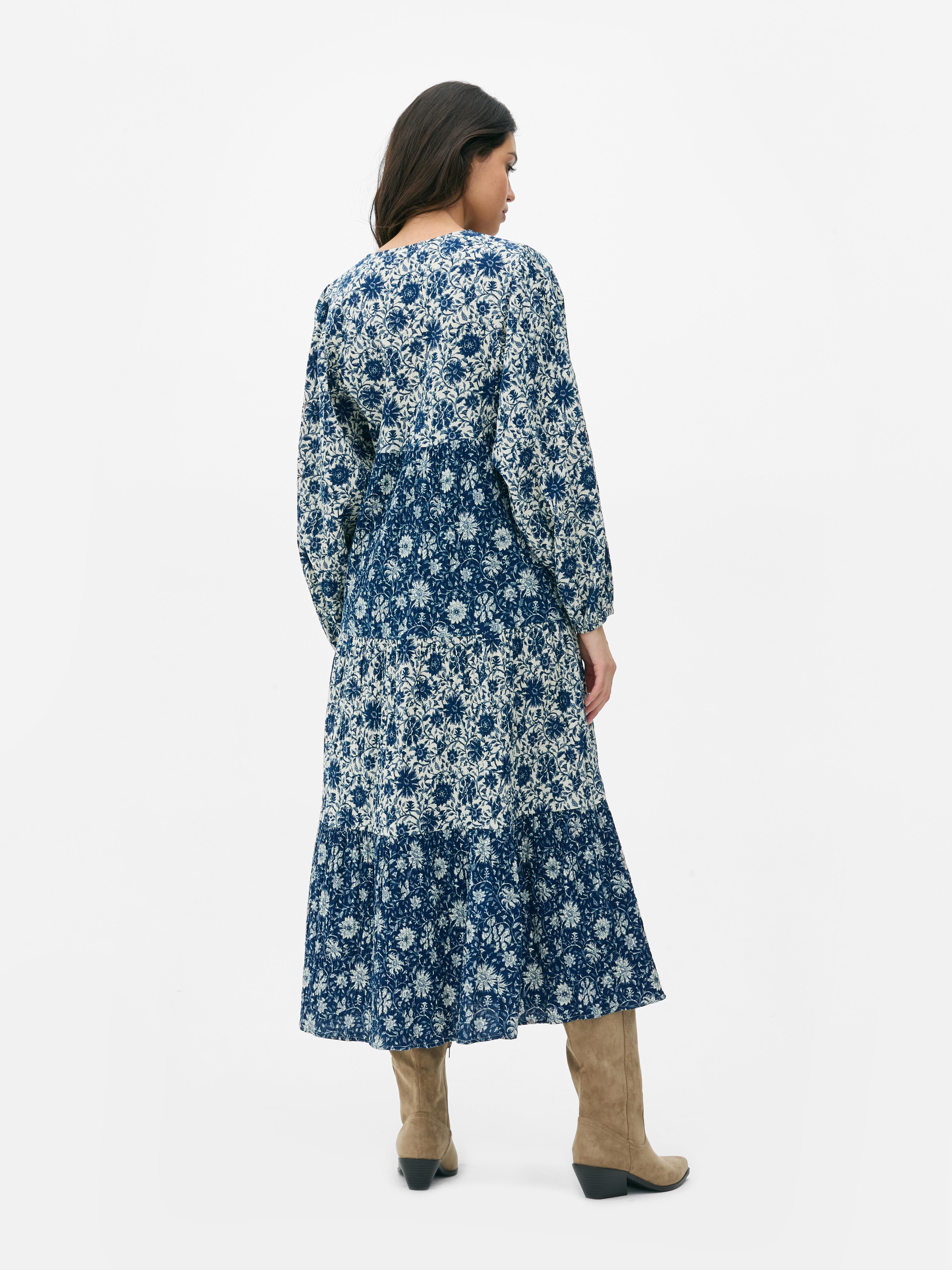 Floral Tiered Midi Dress