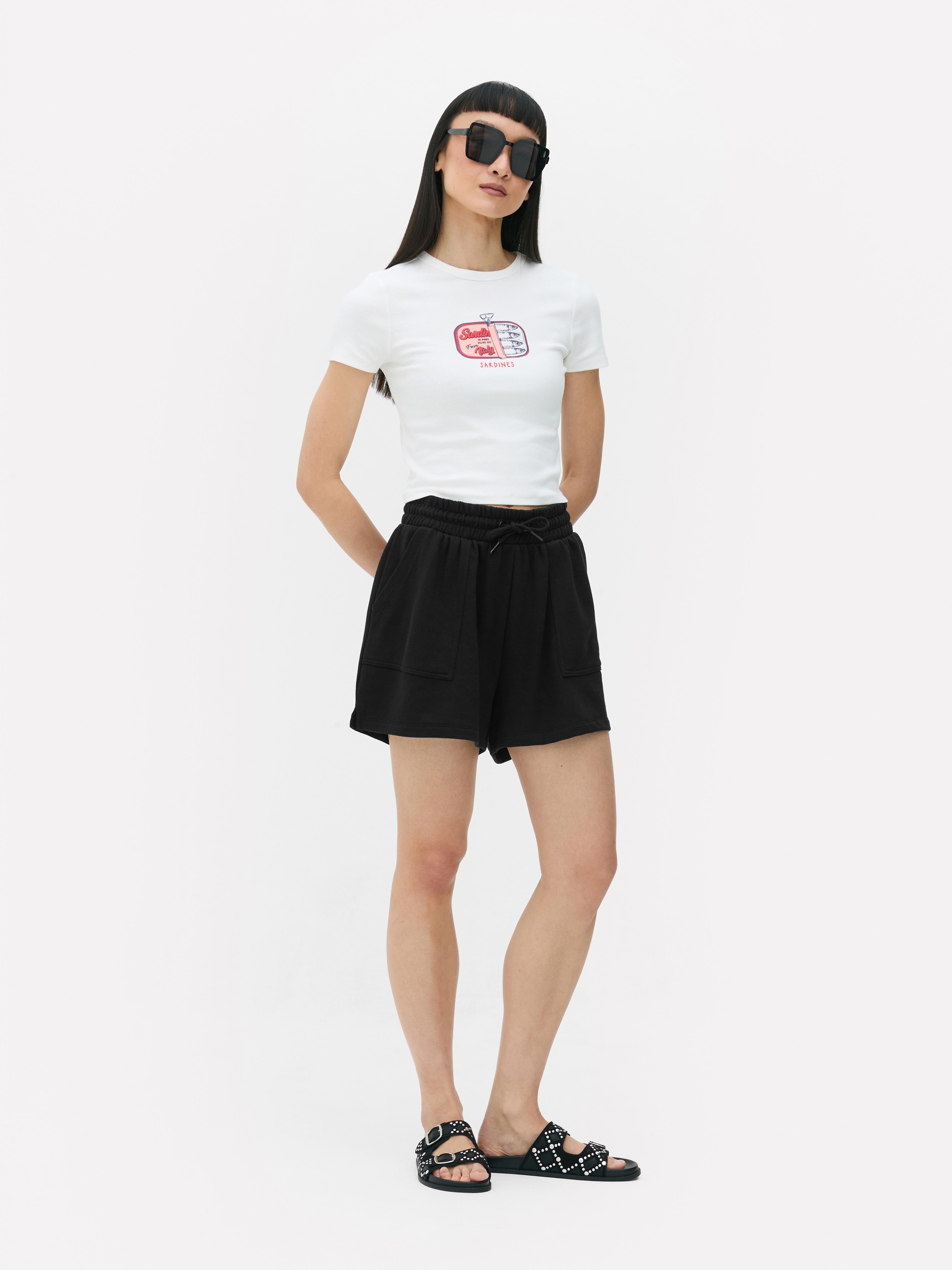 Drawstring Jersey Shorts Black
