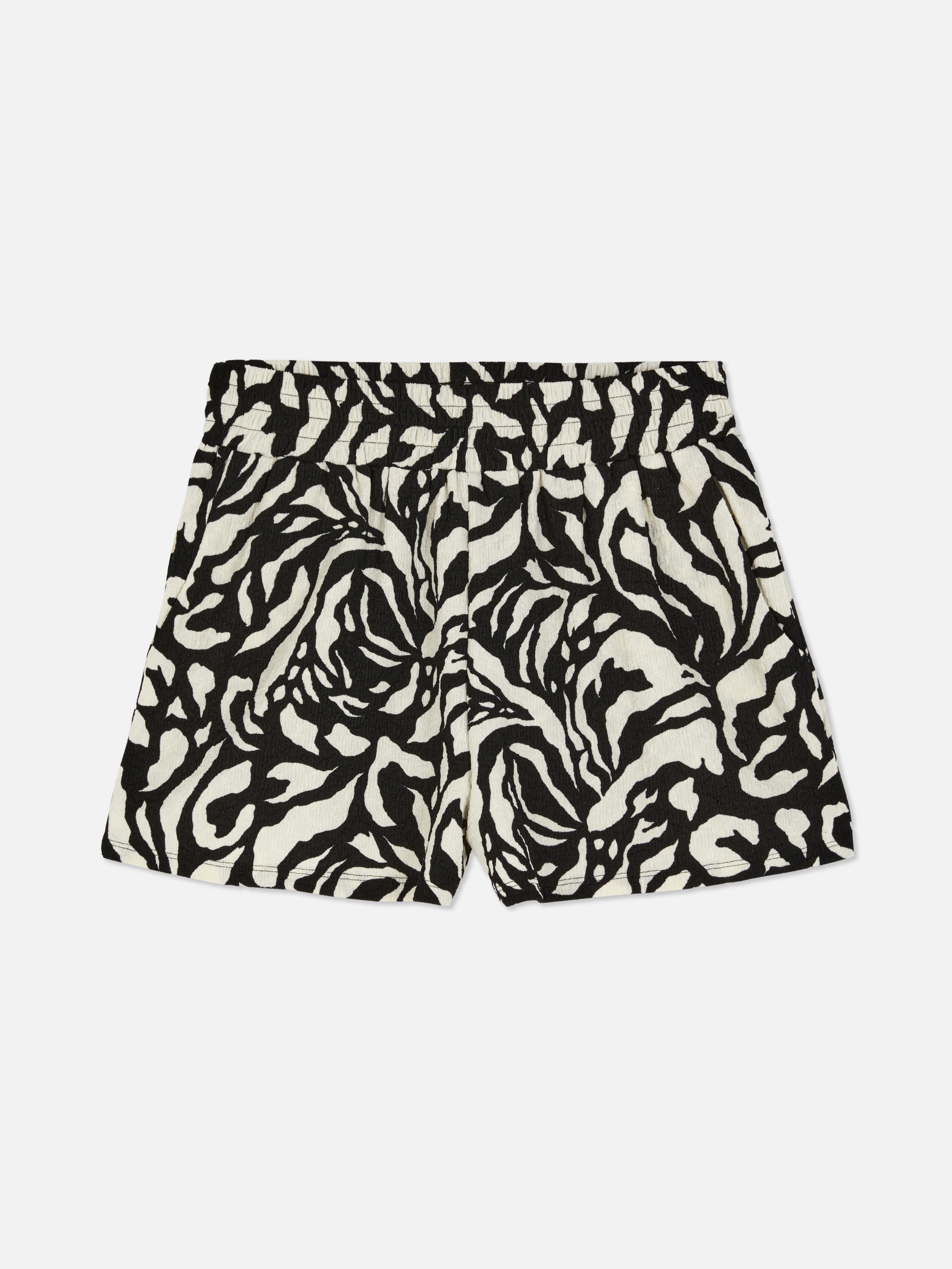 Crinkle Print Shorts