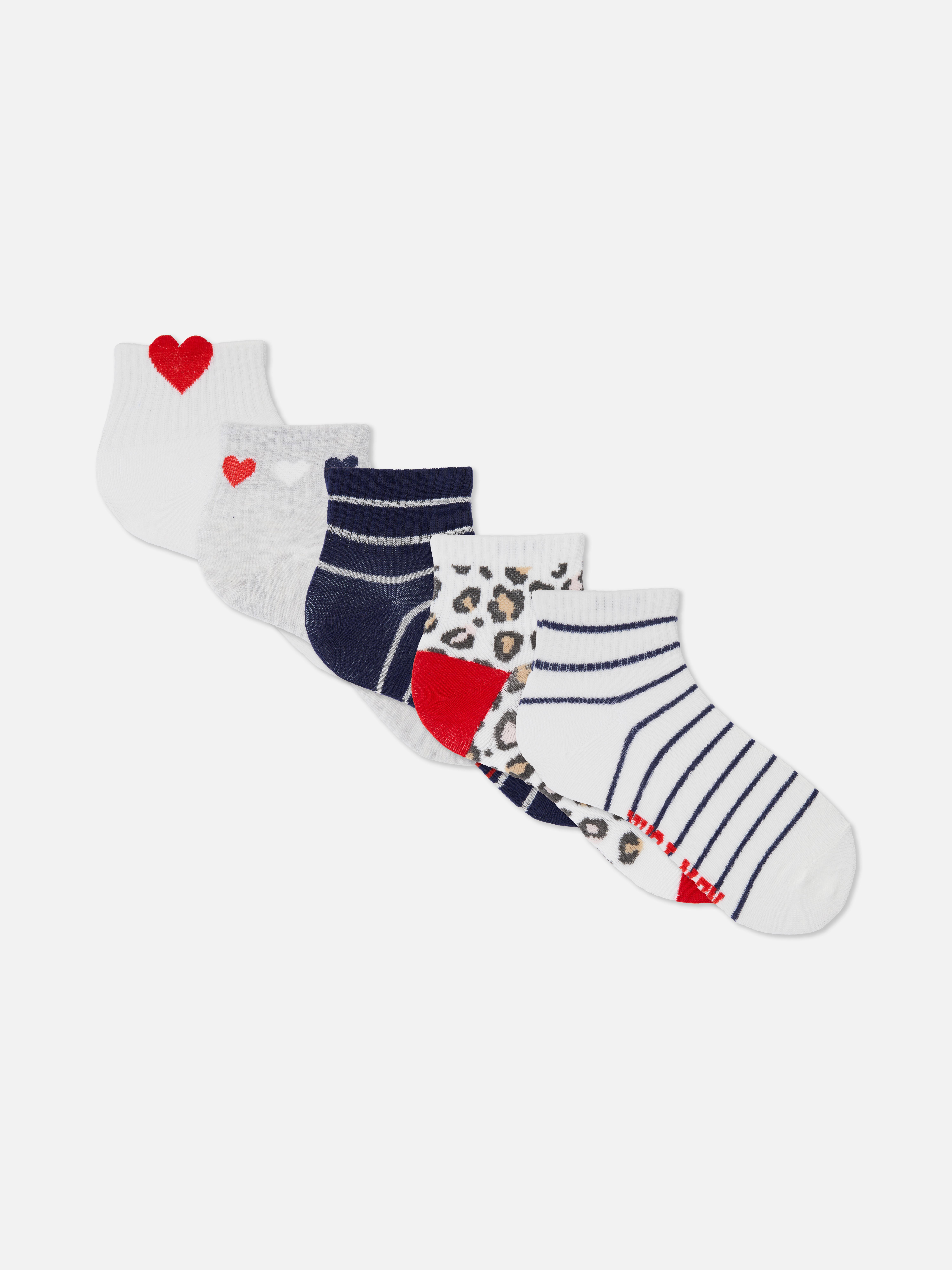 5pk Amour Quarter Socks