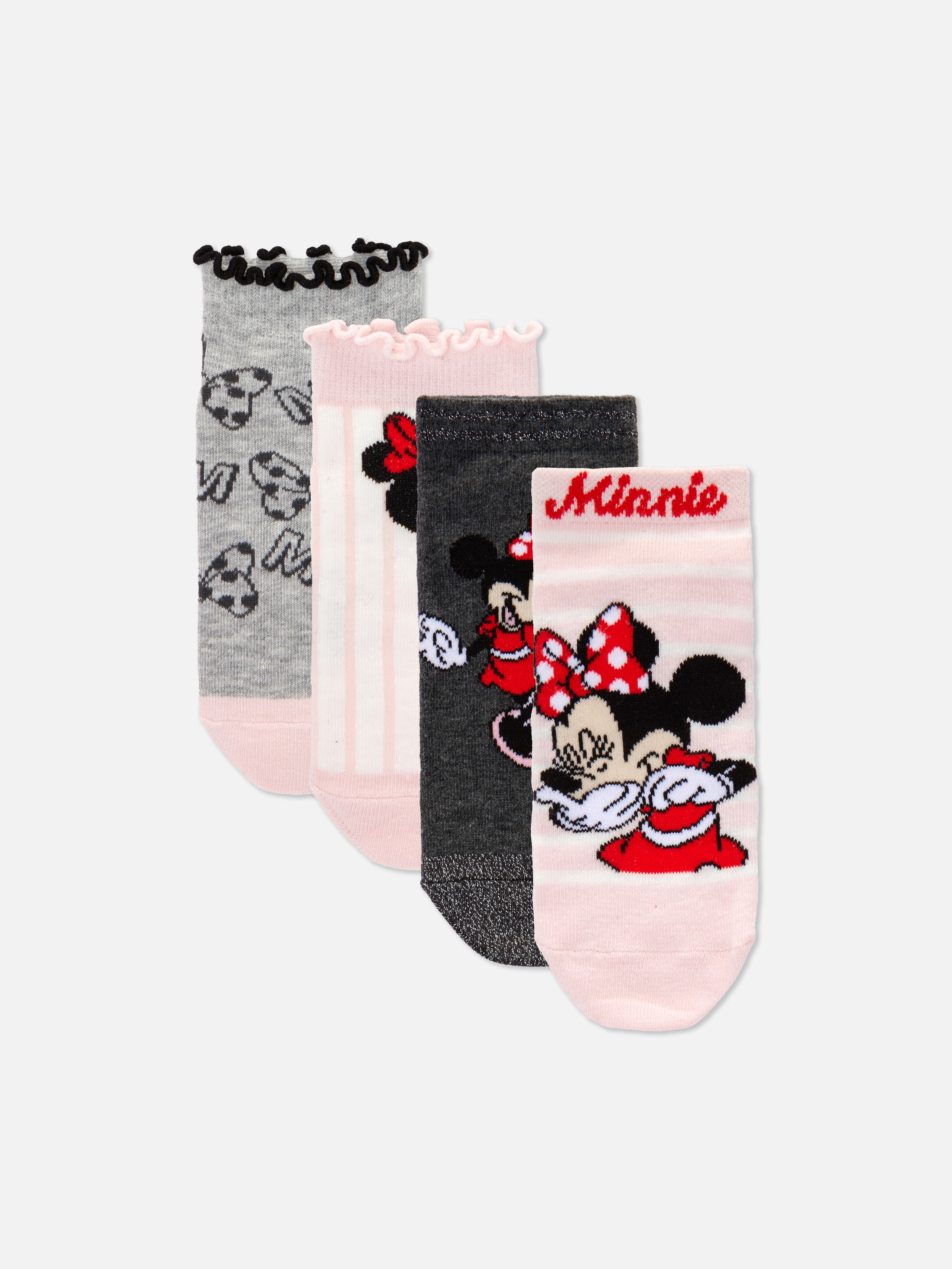 4pk Disney’s Minnie Mouse Trainer Socks