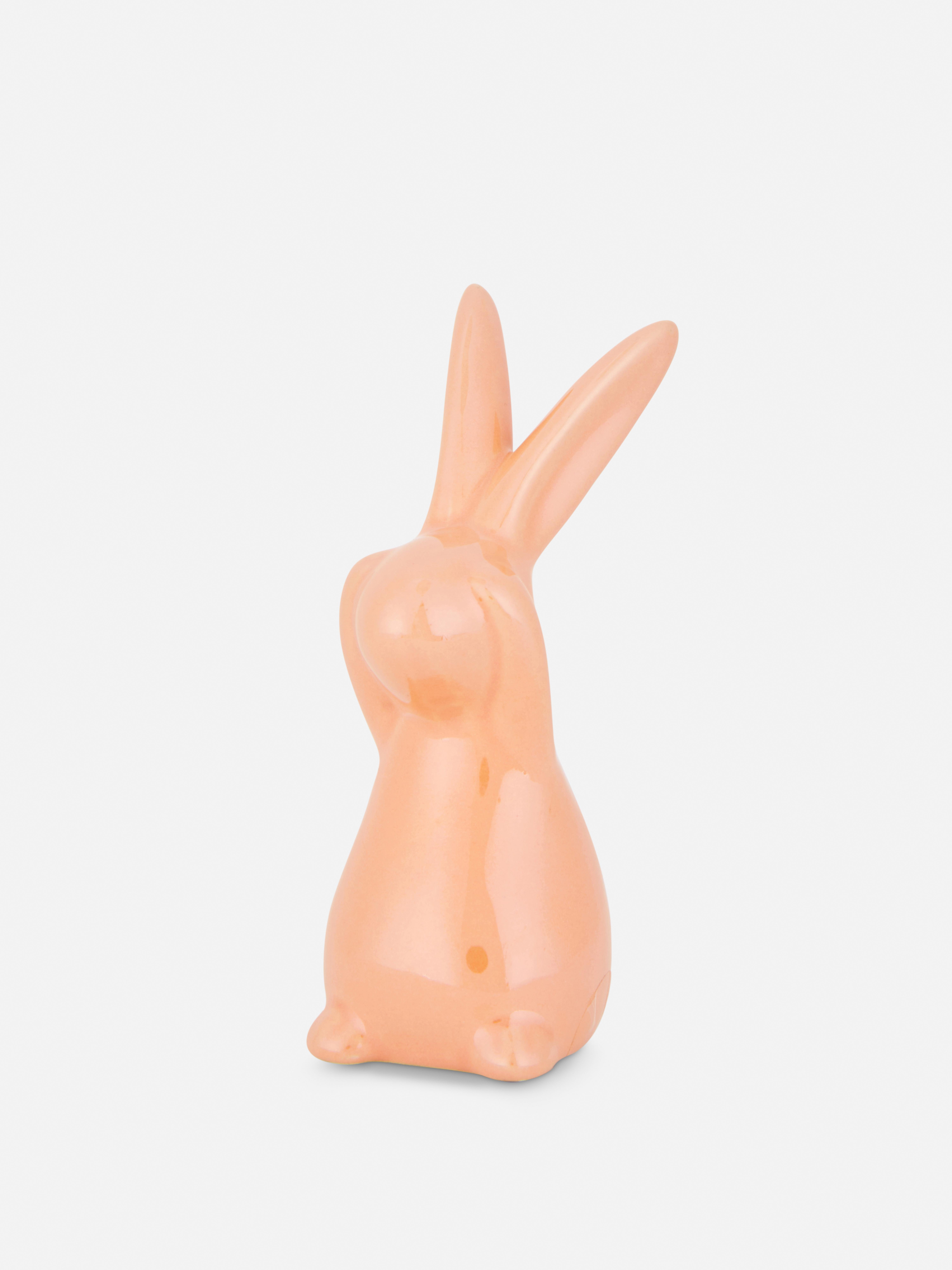 Miniadorno de cerámica en forma de conejo de Pascua