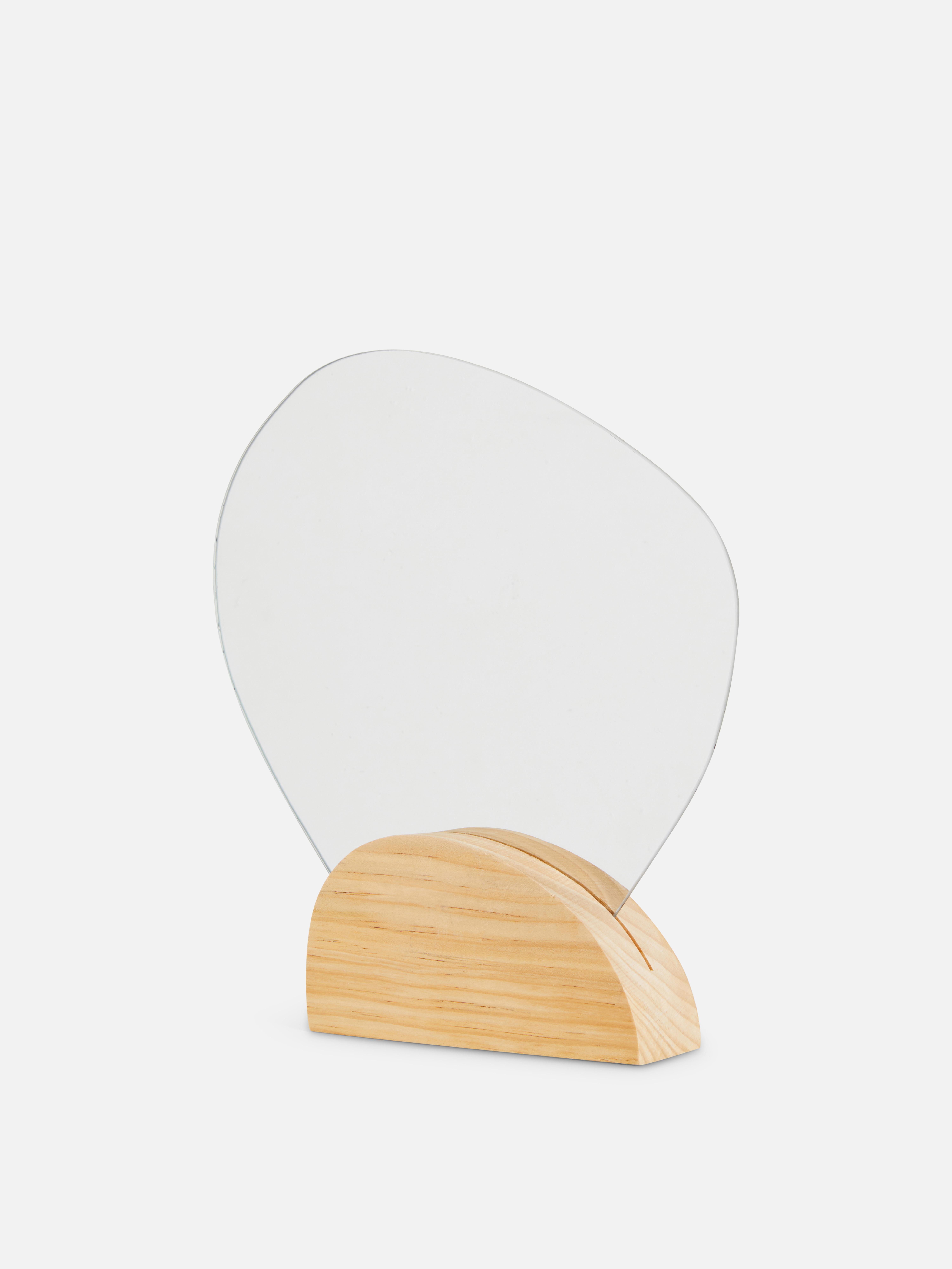 Miroir de bureau abstrait en bois