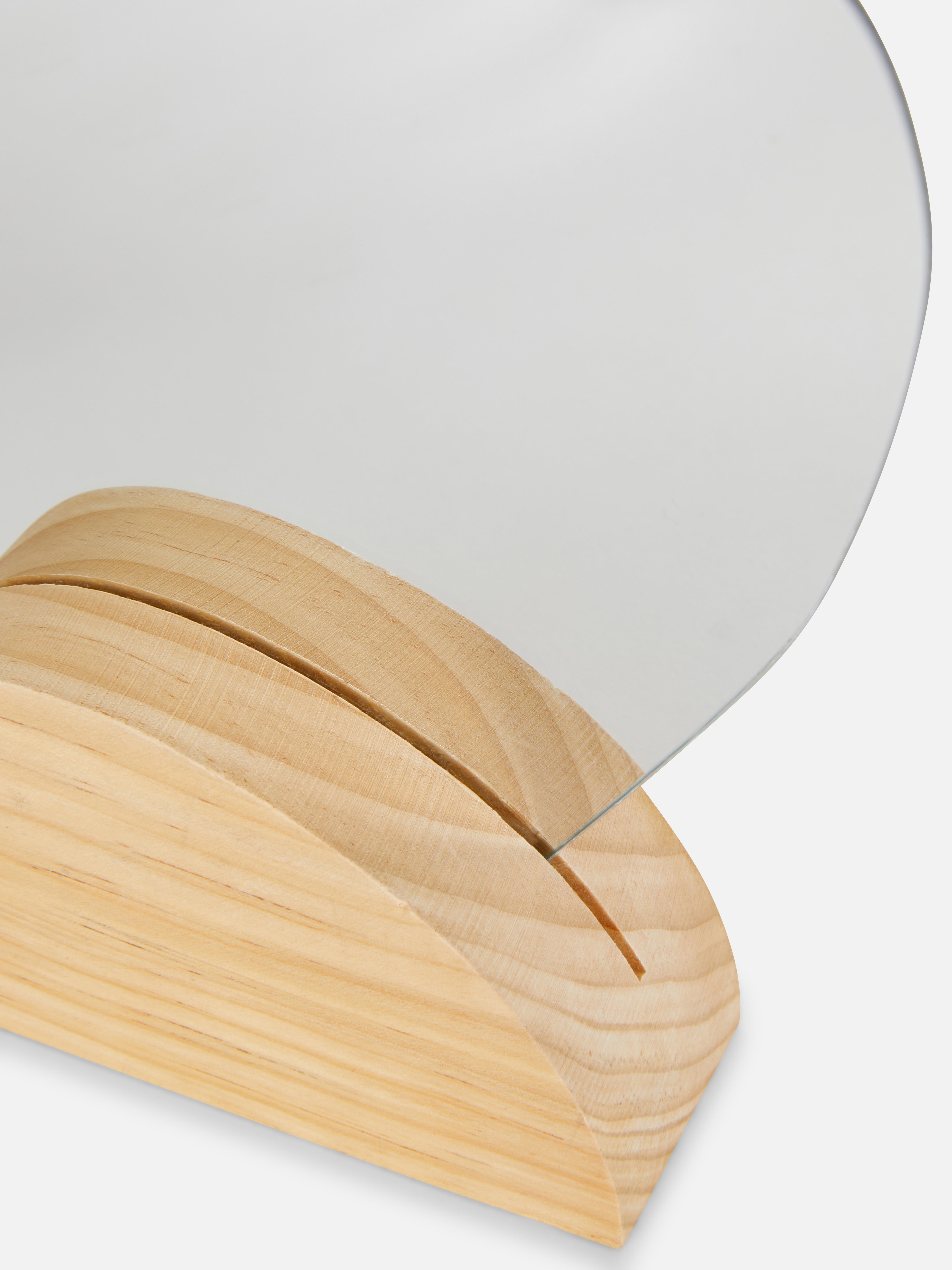 Miroir de bureau abstrait en bois