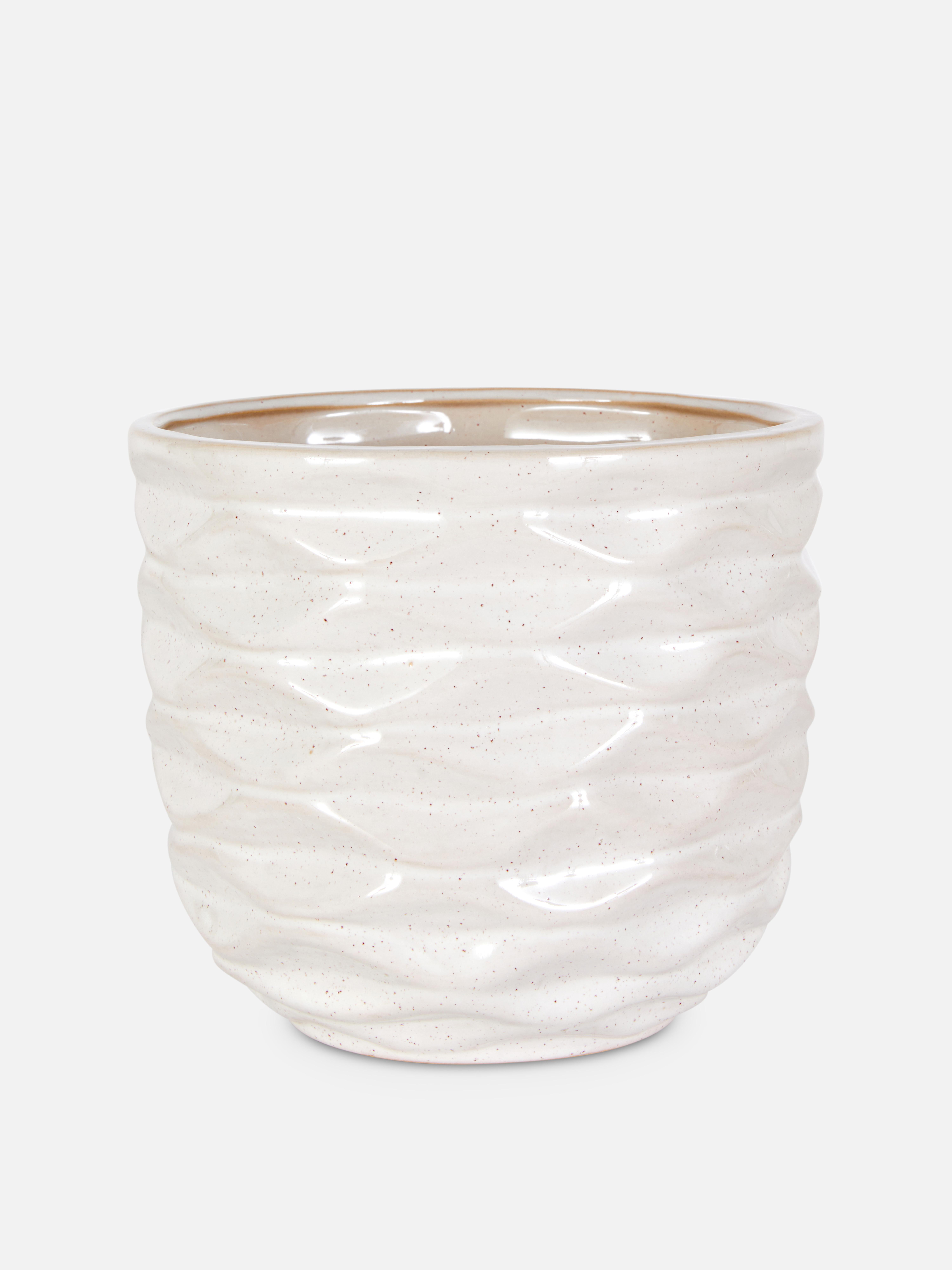 Cache-pot en céramique à motif géométrique