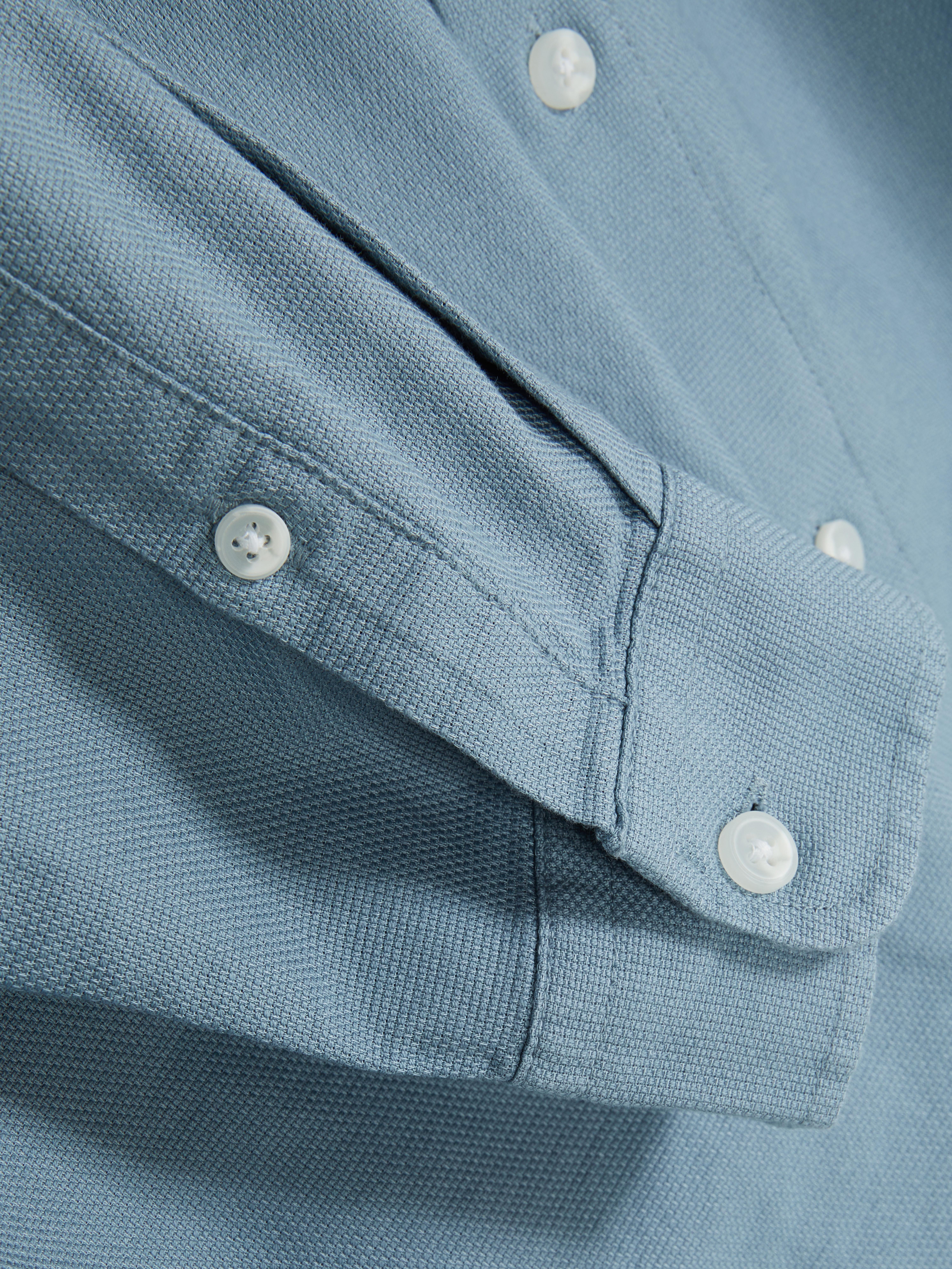 Textured Banded Collar Shirt