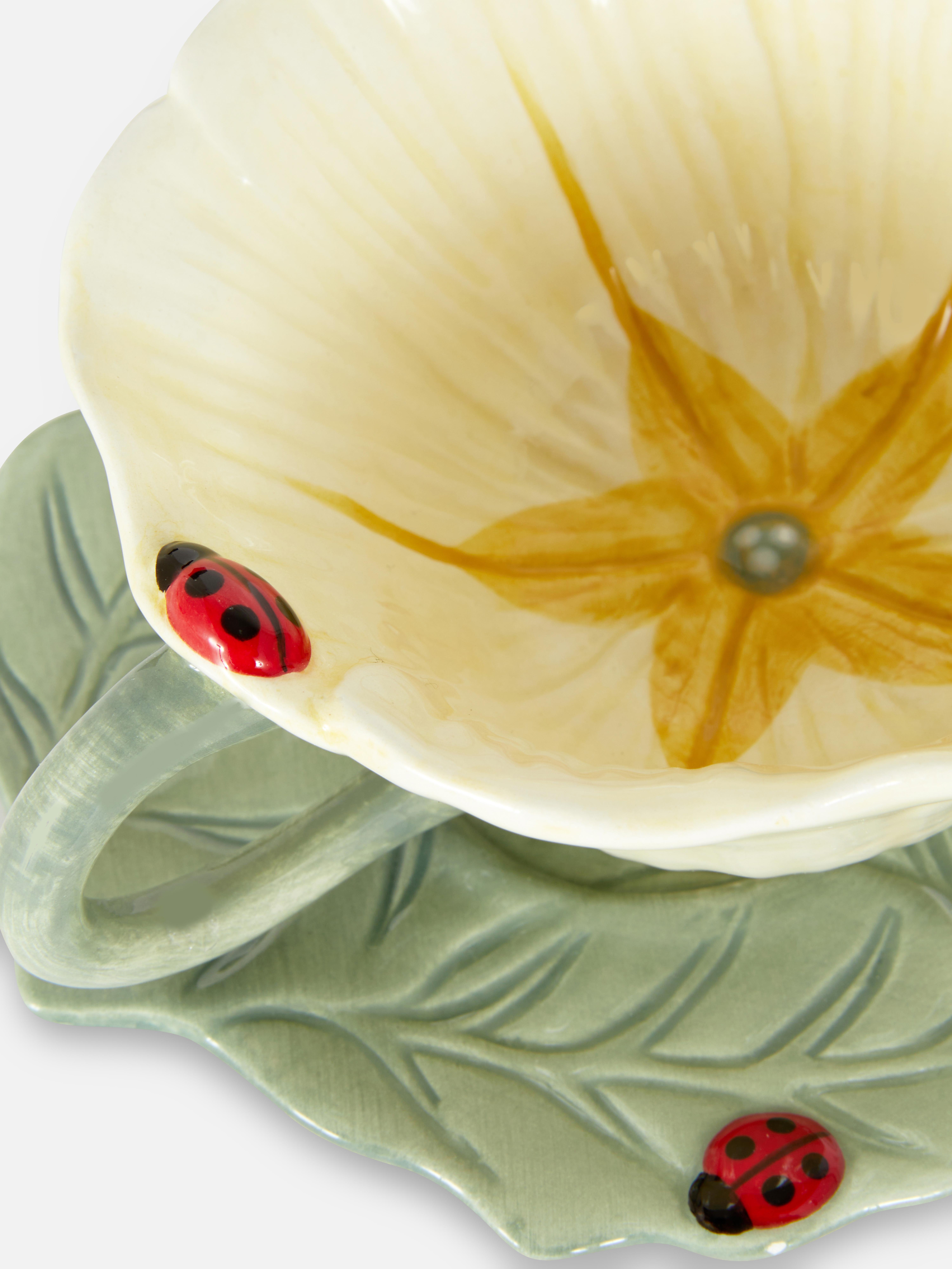 Floral Teacup and Saucer