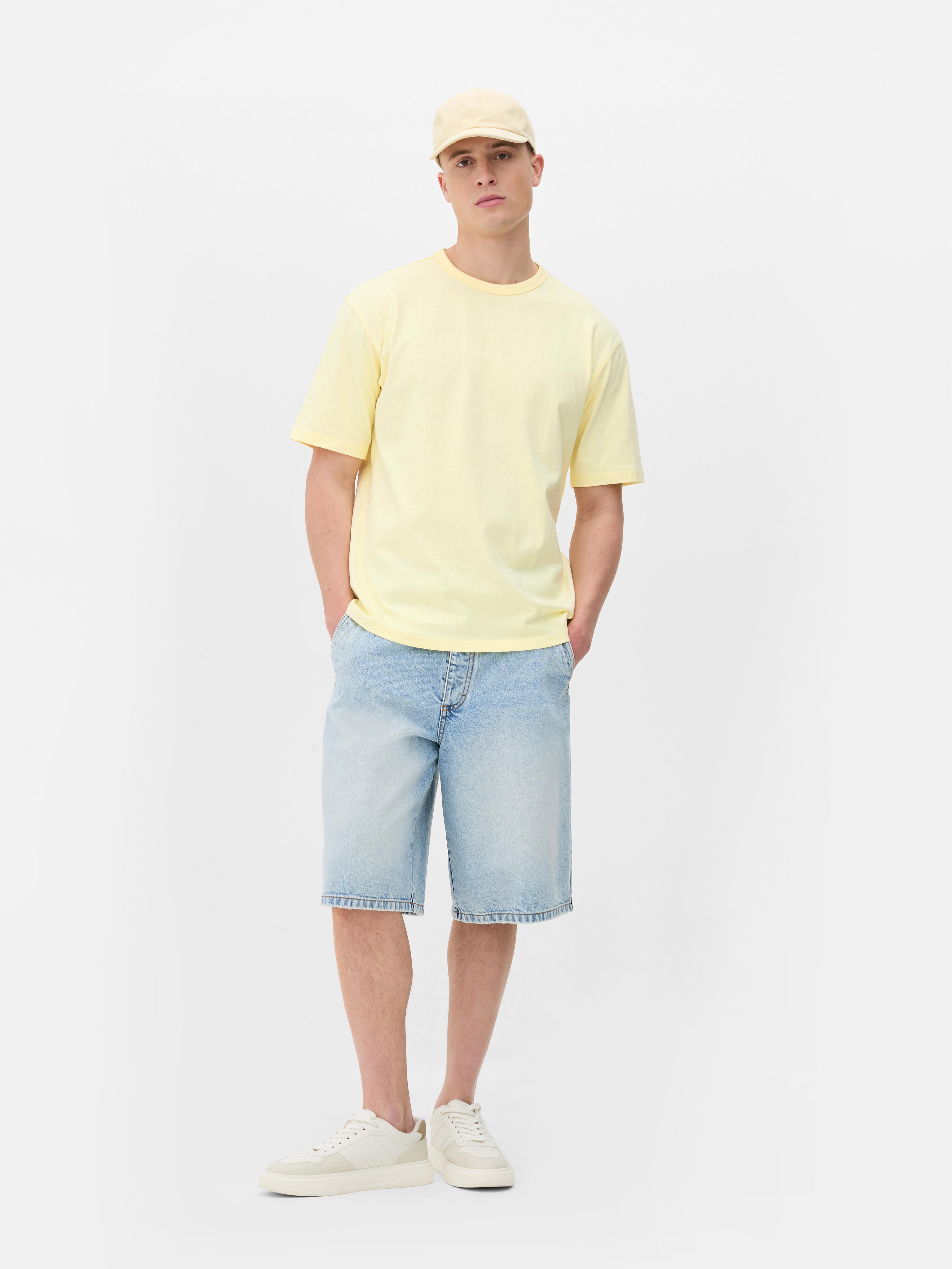 T-shirt o luźnym kroju Żółty