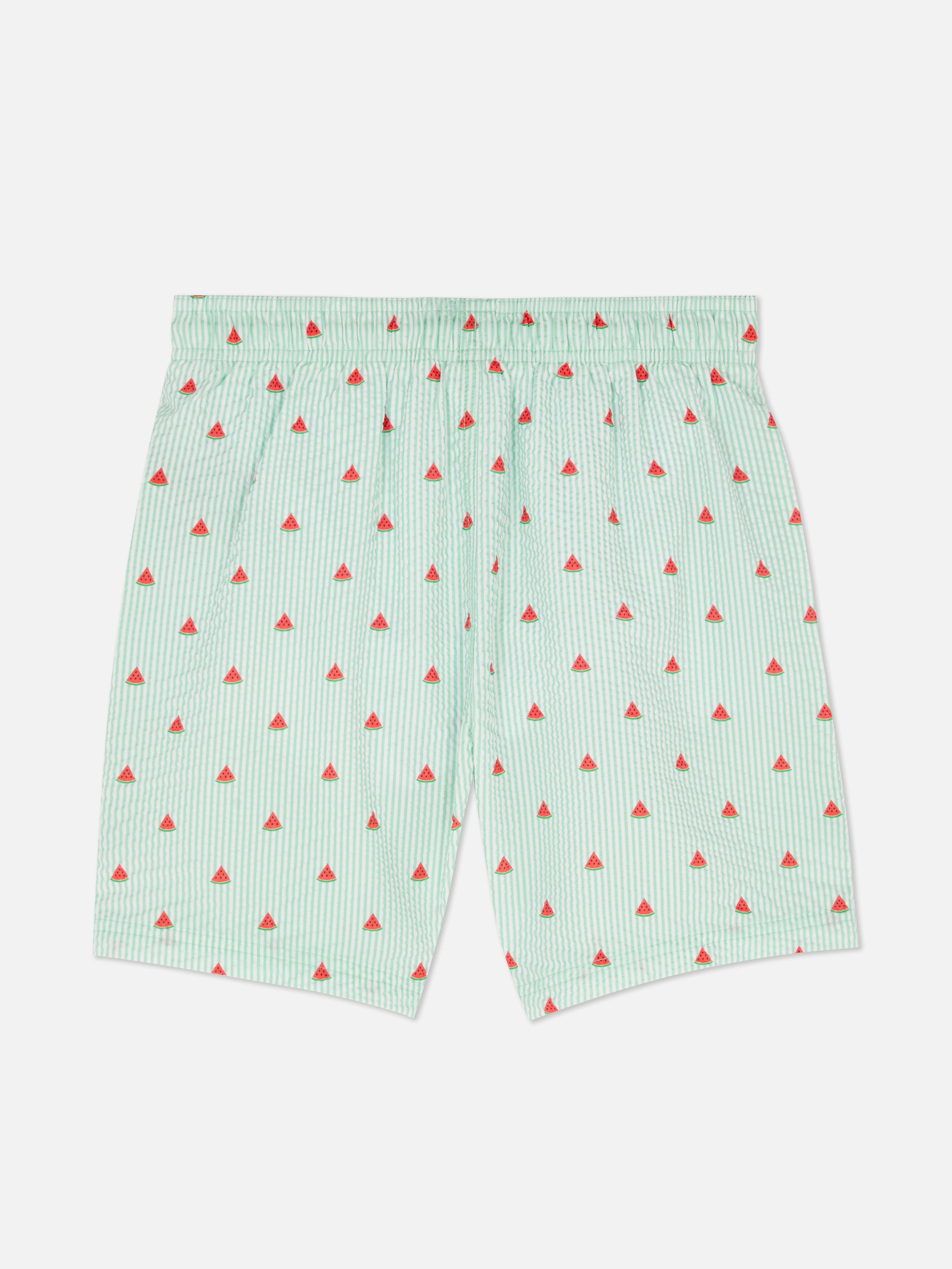 Seersucker Drawstring Swim Shorts