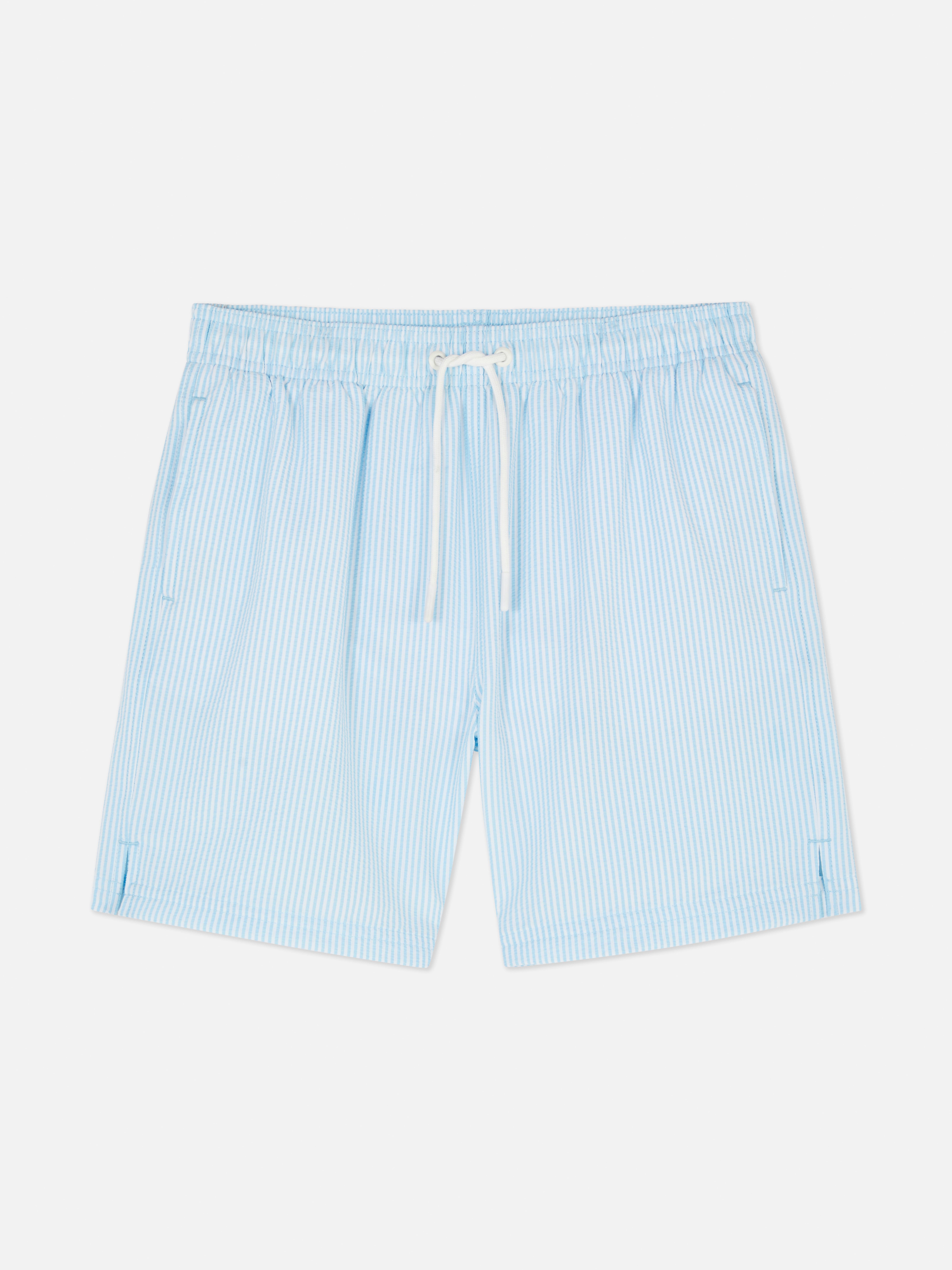 Seersucker Drawstring Swim Shorts