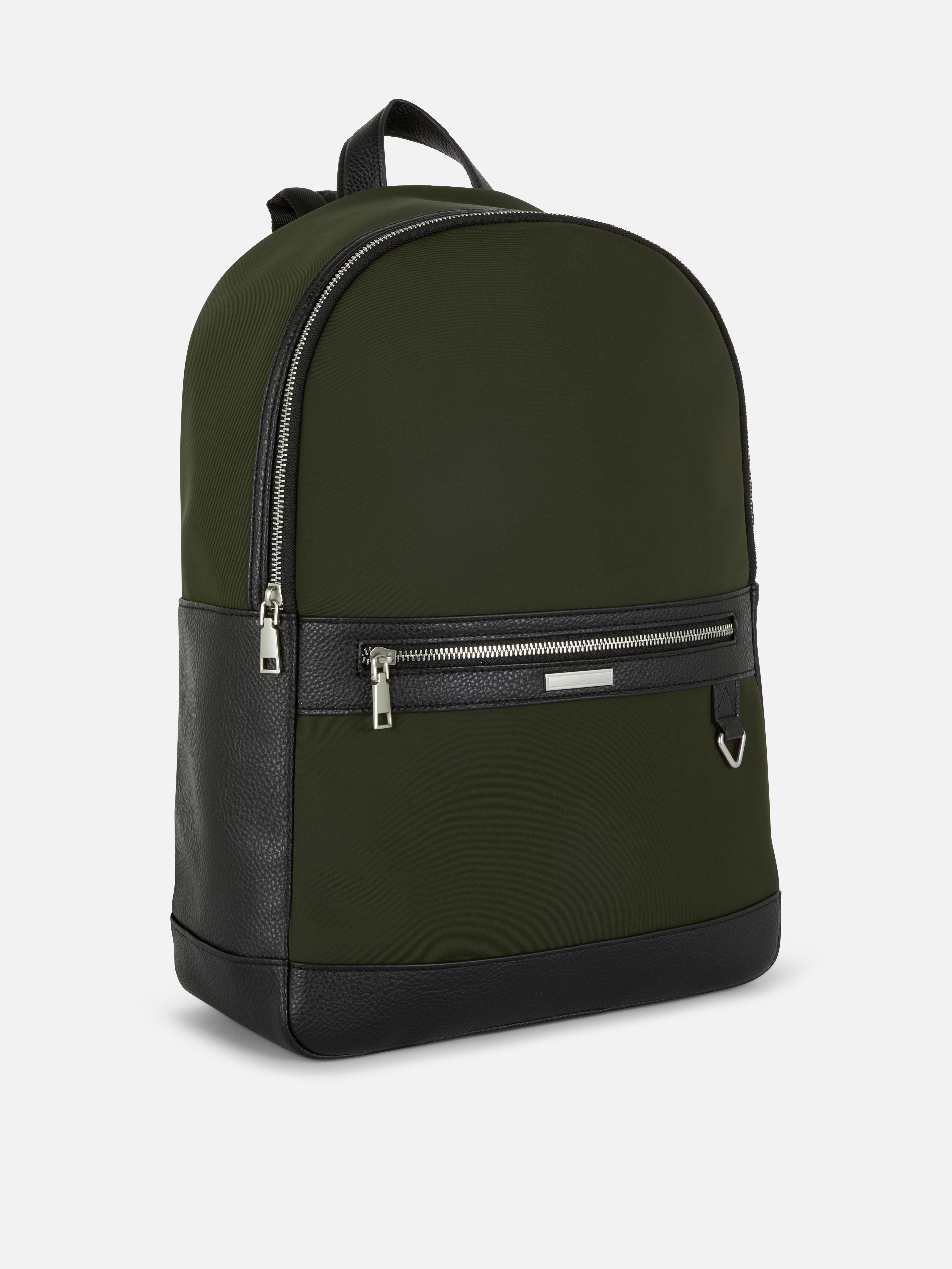 Men's Olive Kem Color Block Backpack | Primark Men's Olive Kem Color Block Backpack | Primark