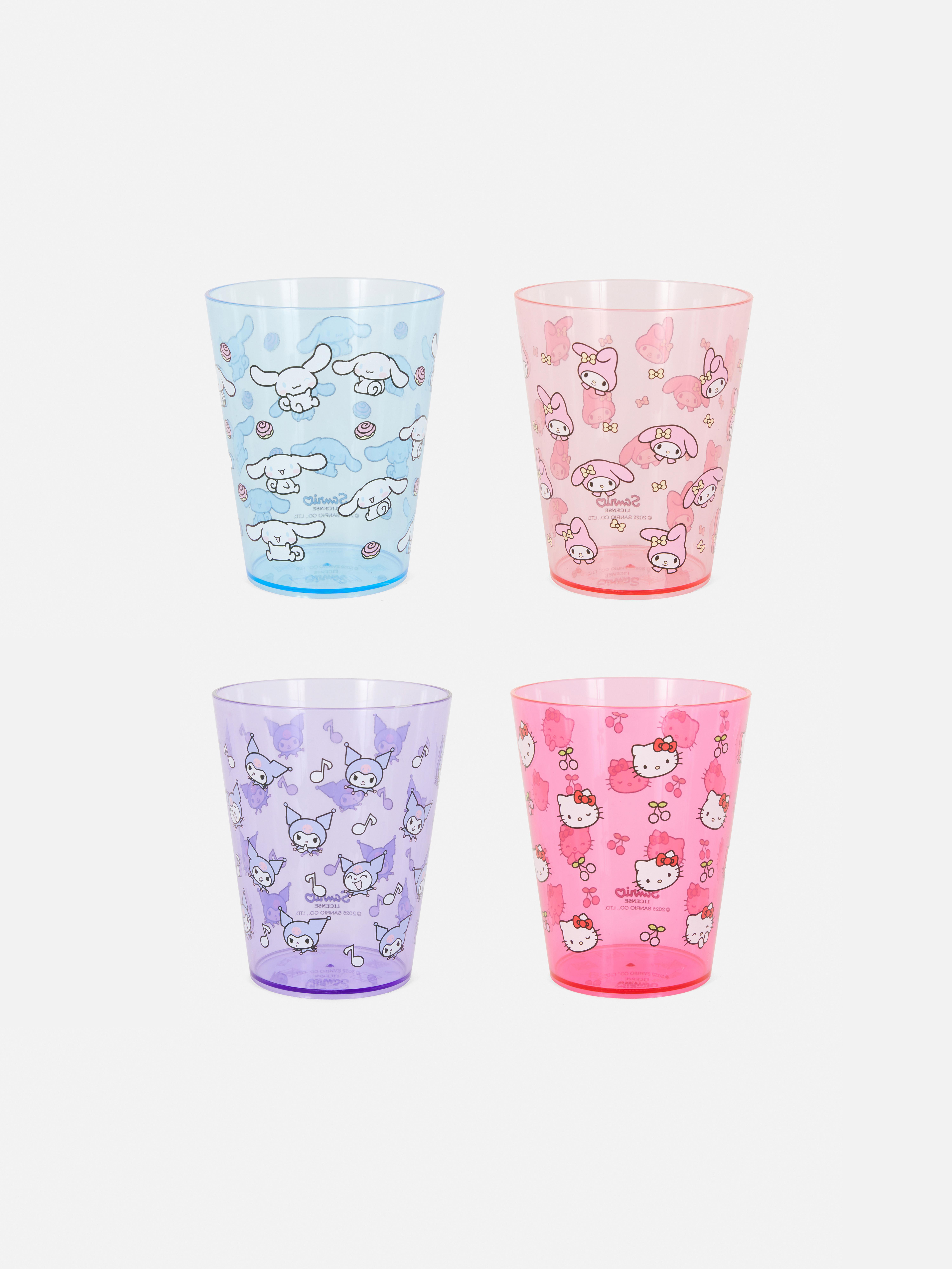 4 bicchieri di plastica Hello Kitty