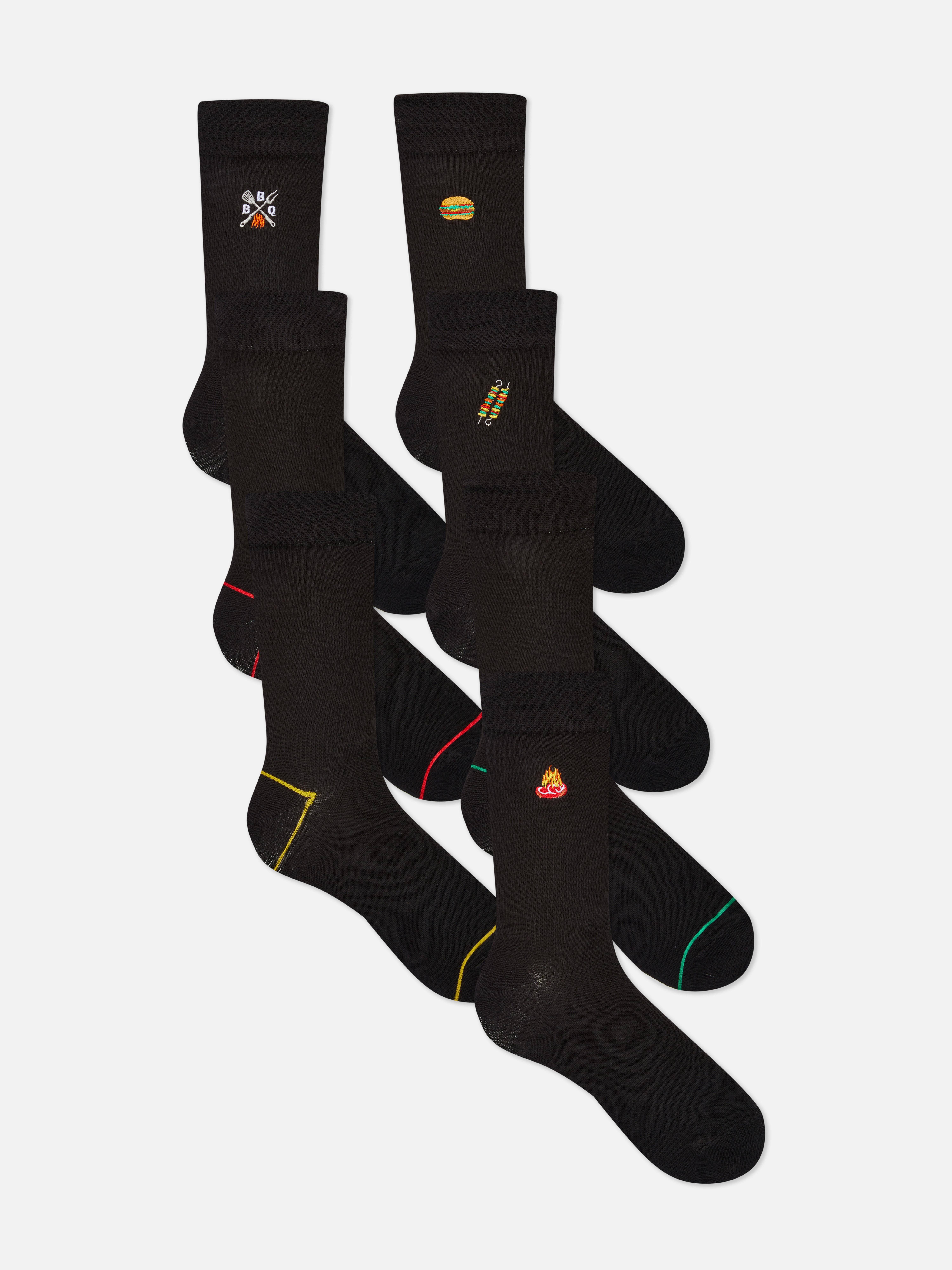 Pack de pares de 7 calcetines bordados