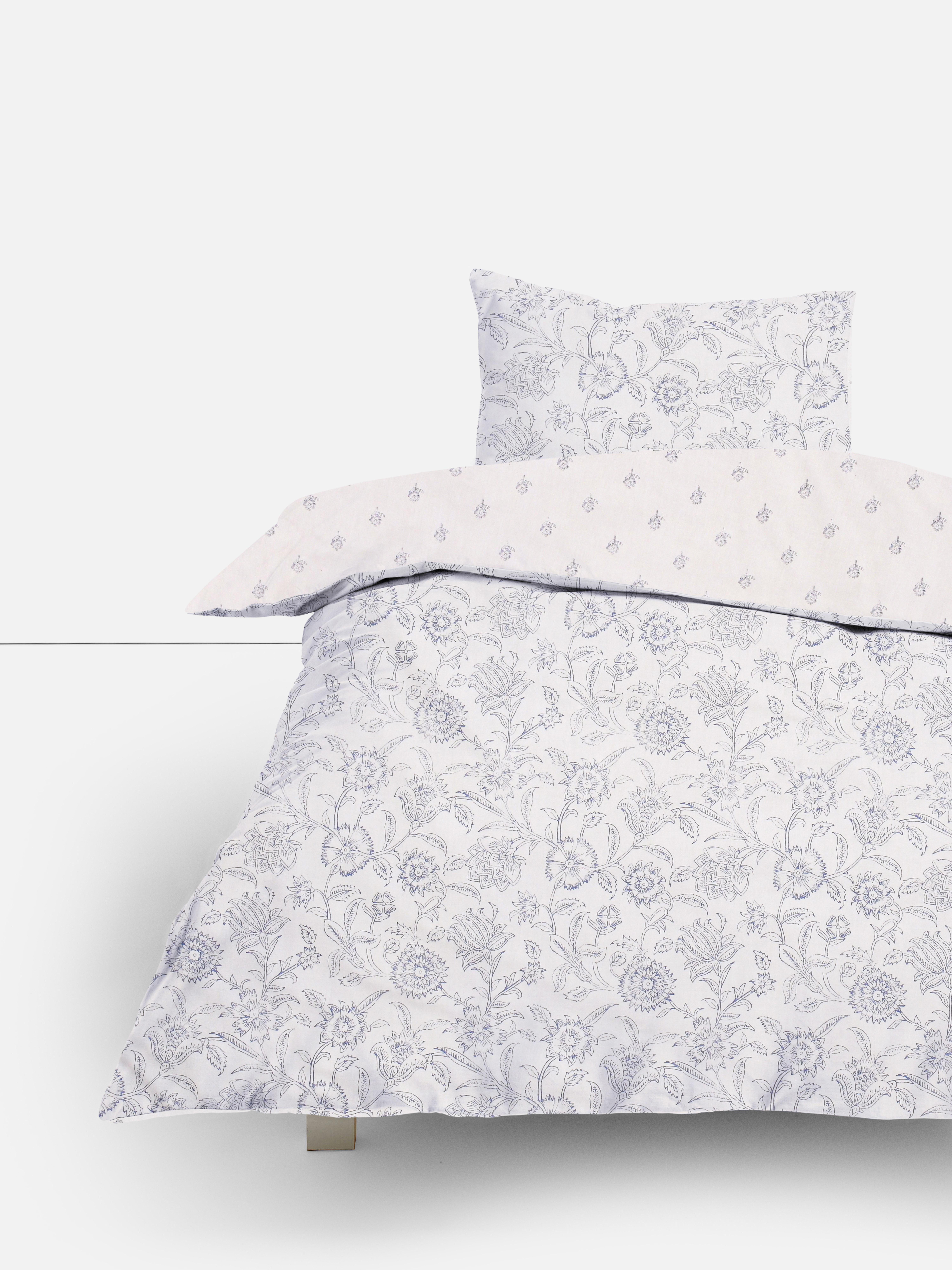 Reversible Block Floral Single Duvet Cover Set