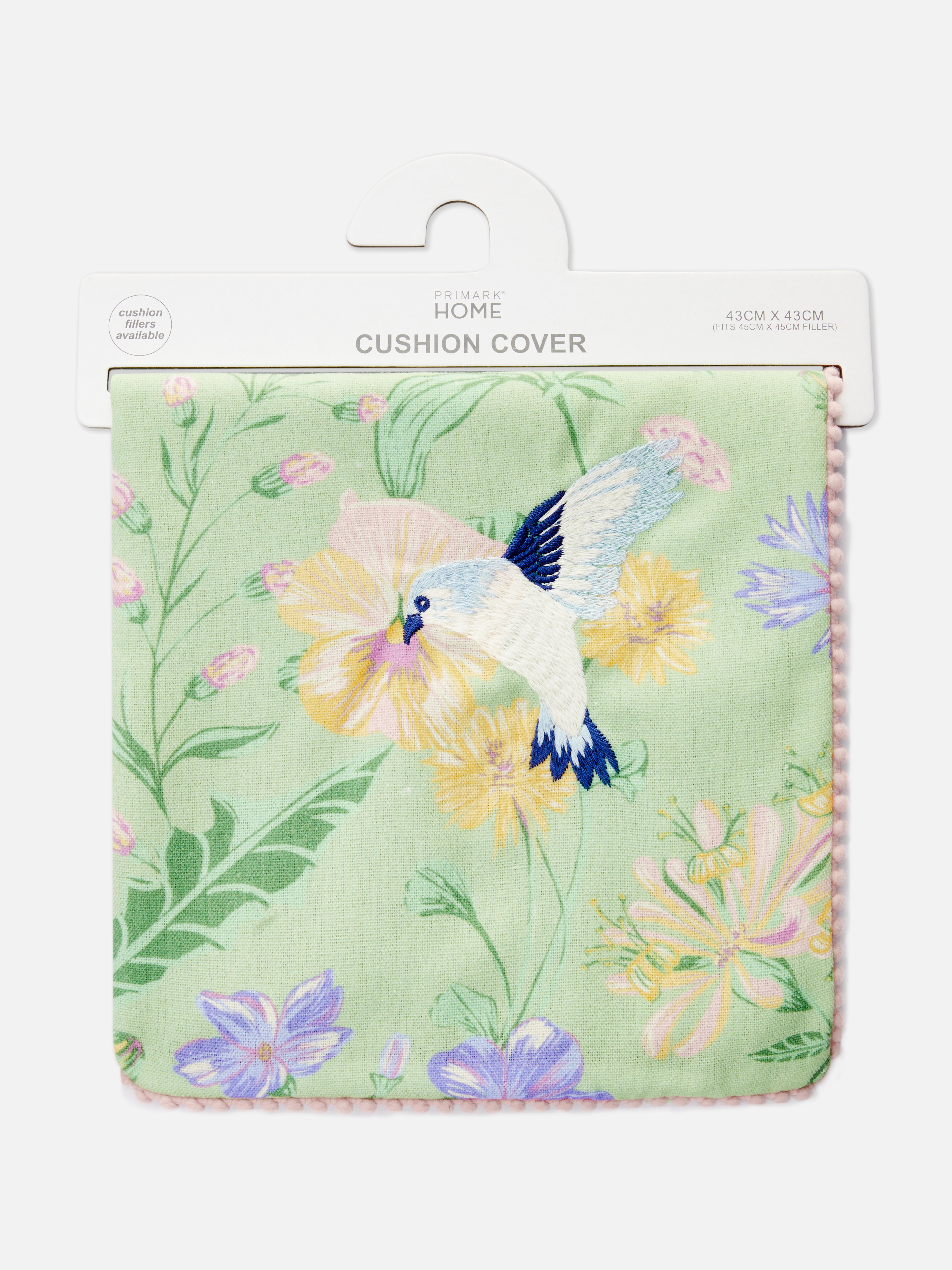 Embroidered Meadow Print Cushion