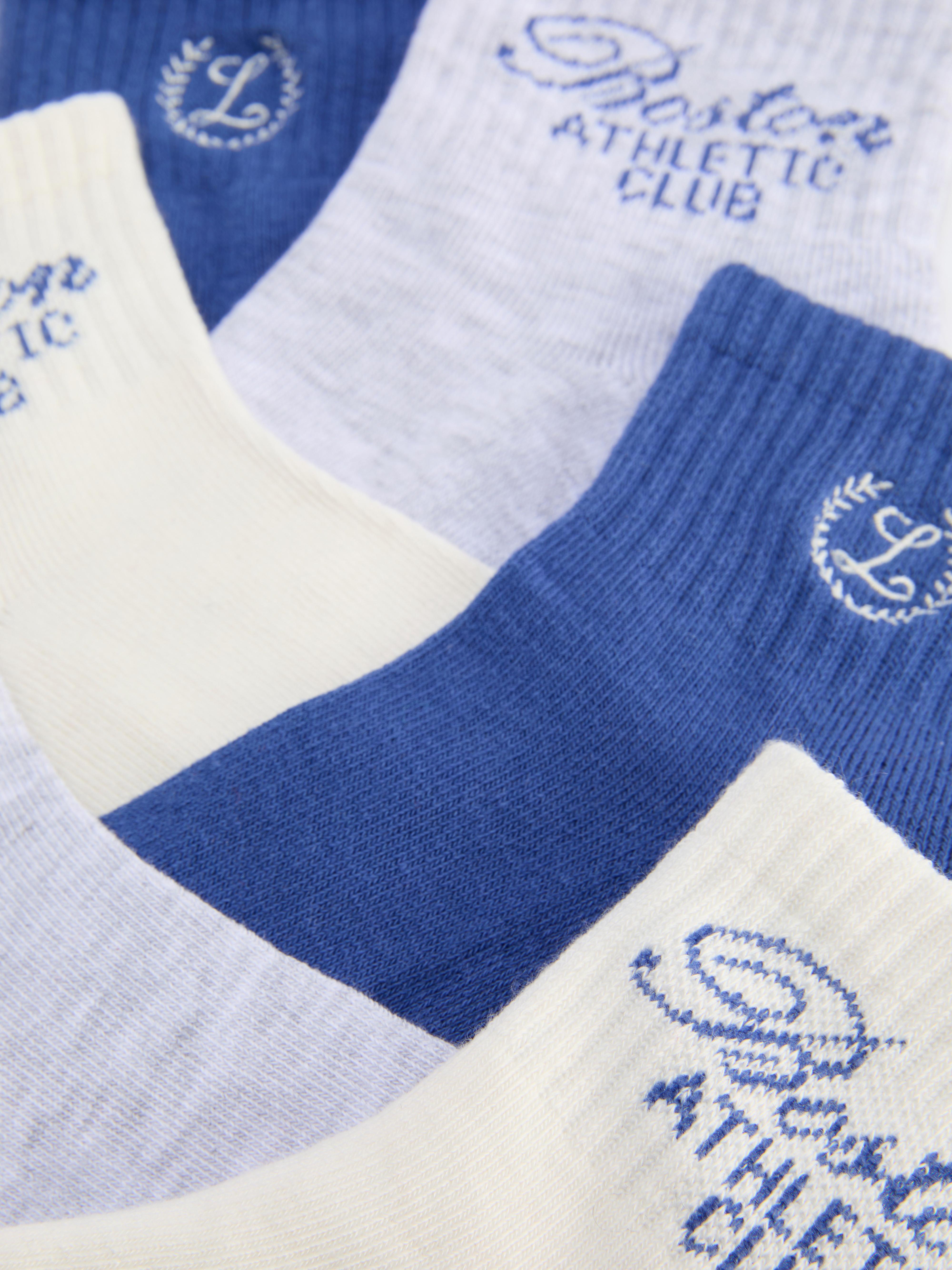3pk Embroidered Sports Socks