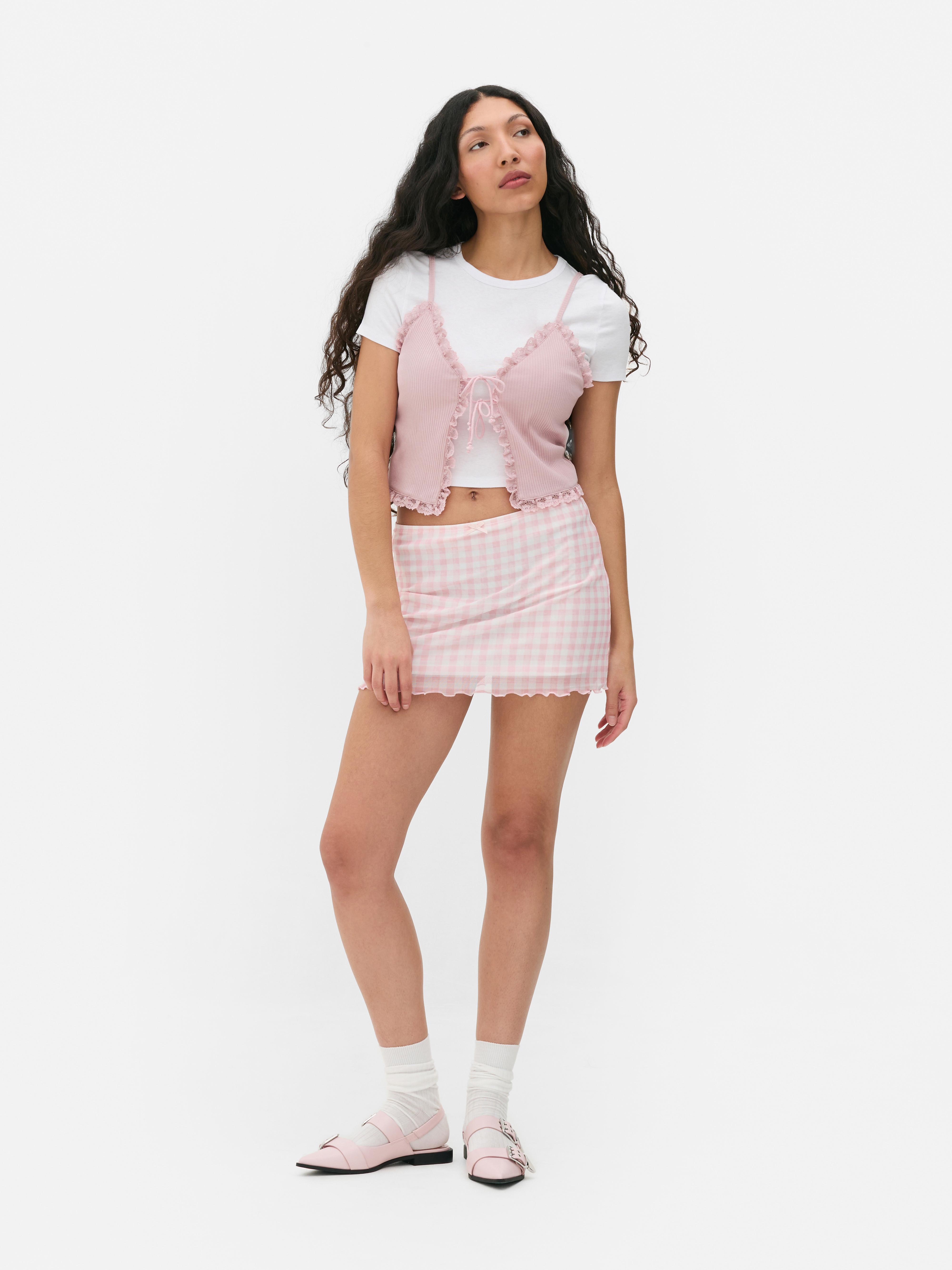 2-in-1 Lace Up Cami Top