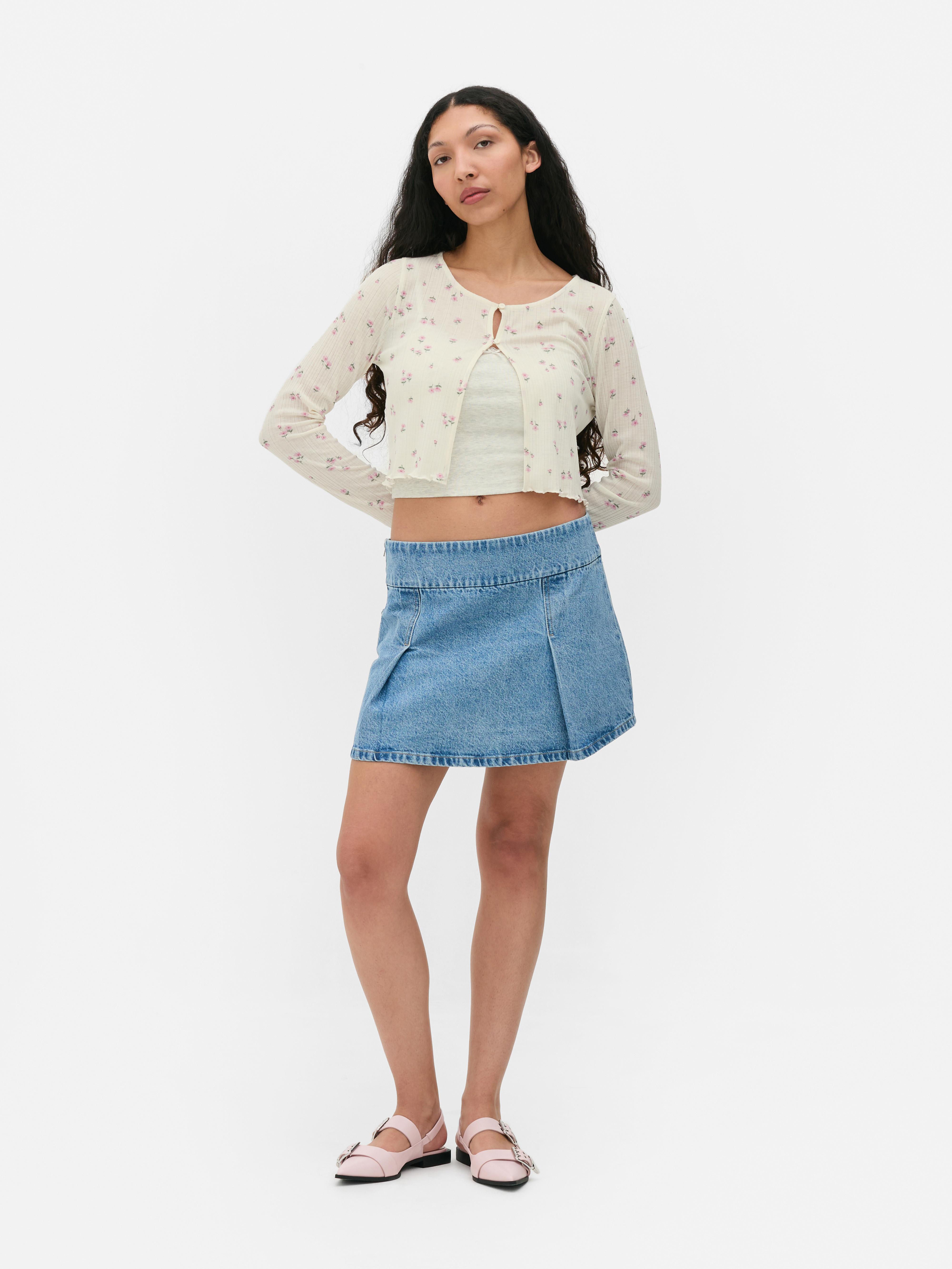 Cardigan mit Blümchenmuster