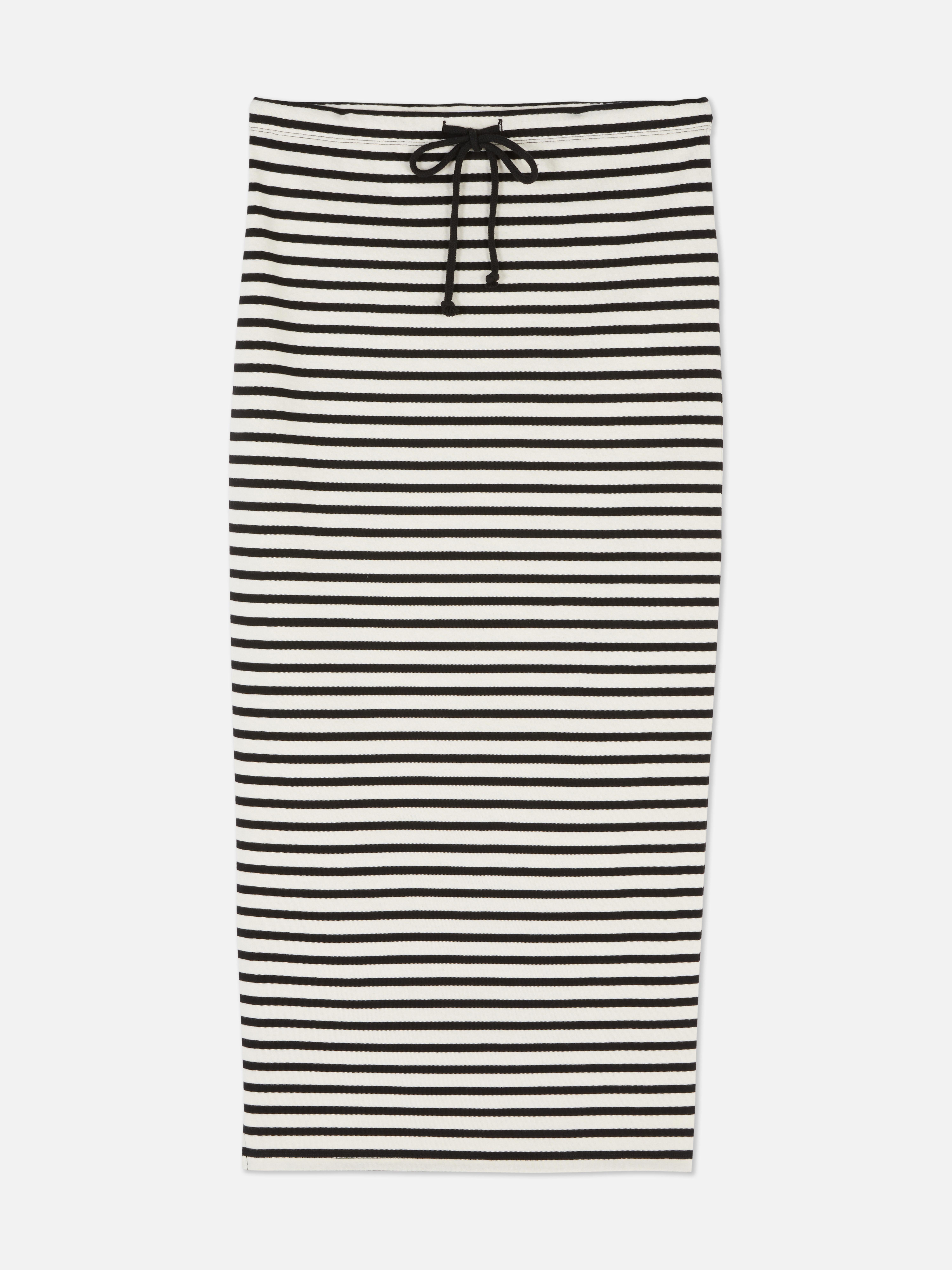 Co-ord Striped Split Hem Midi Skirt