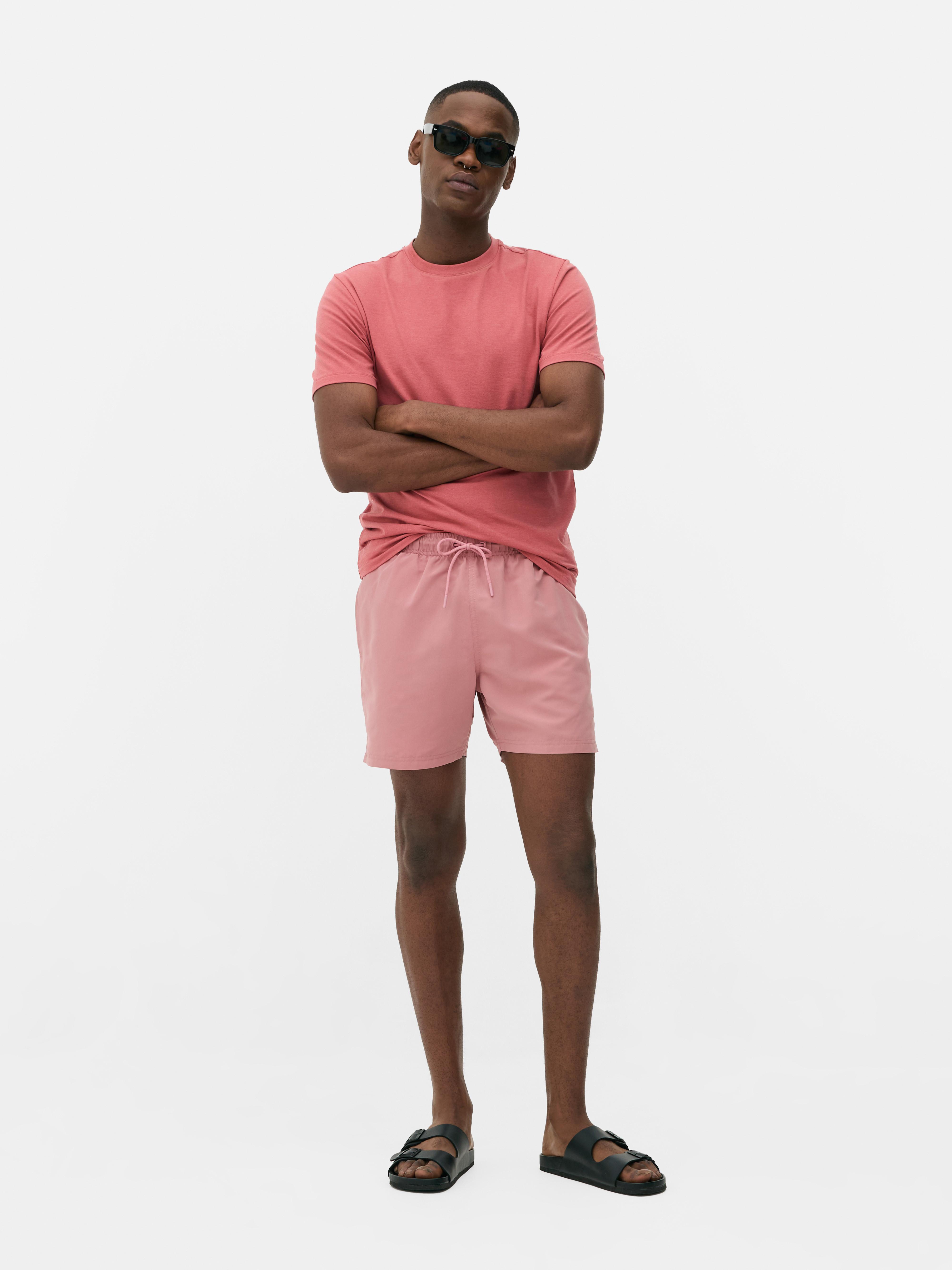 Zwemshort met trekkoord Roze