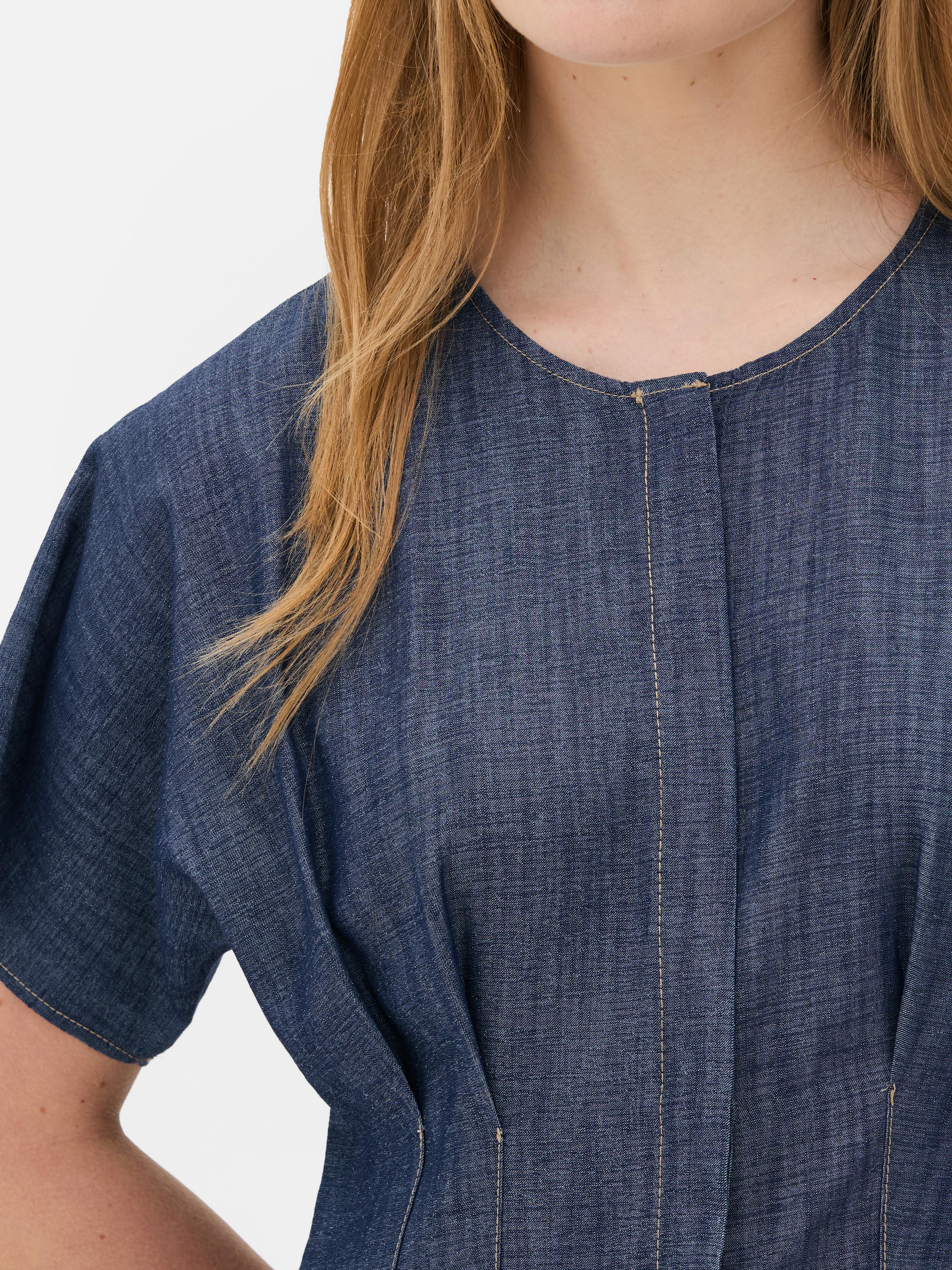 The Edit Chambray Pleated Dress