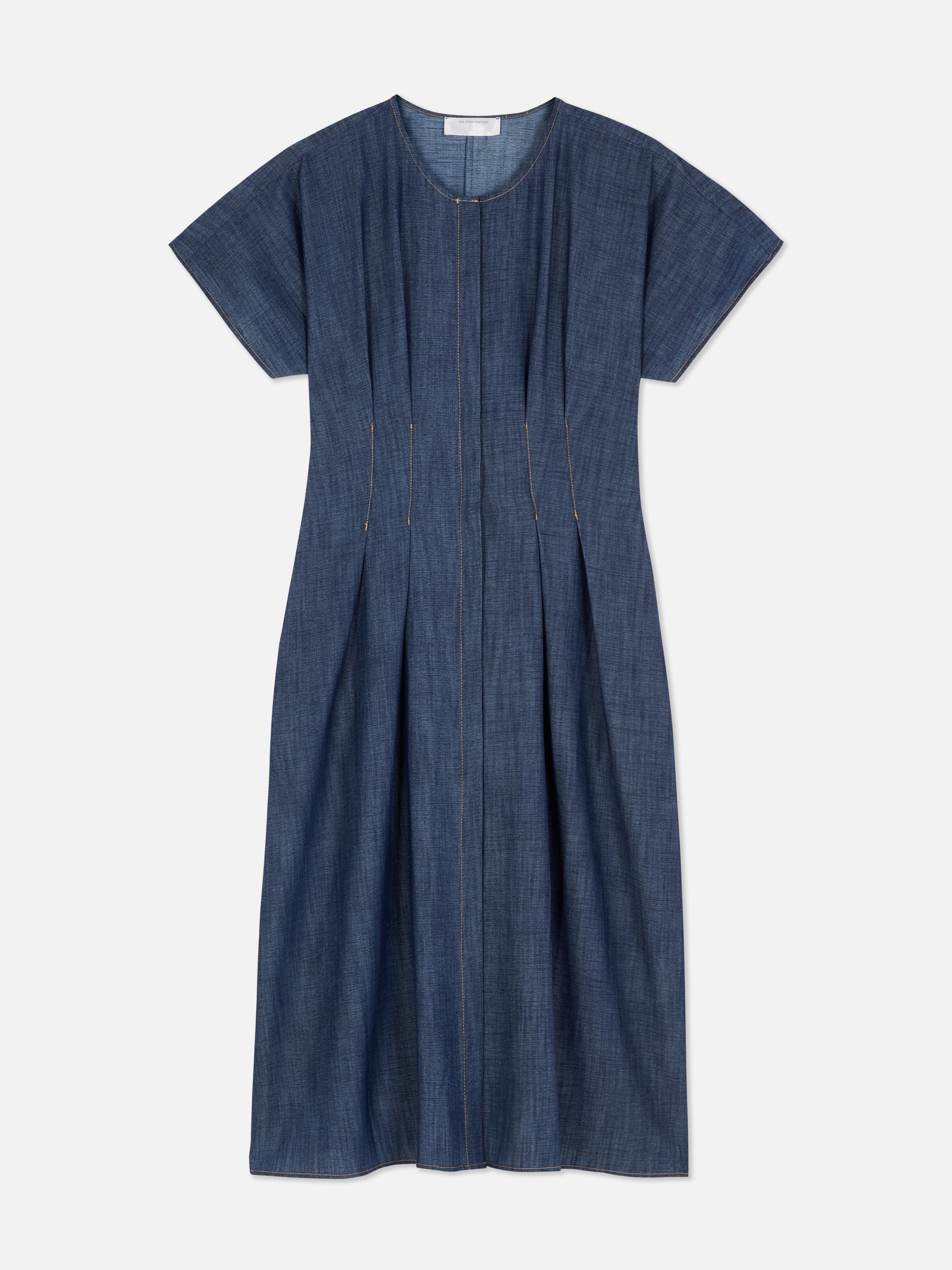 The Edit Chambray Pleated Dress