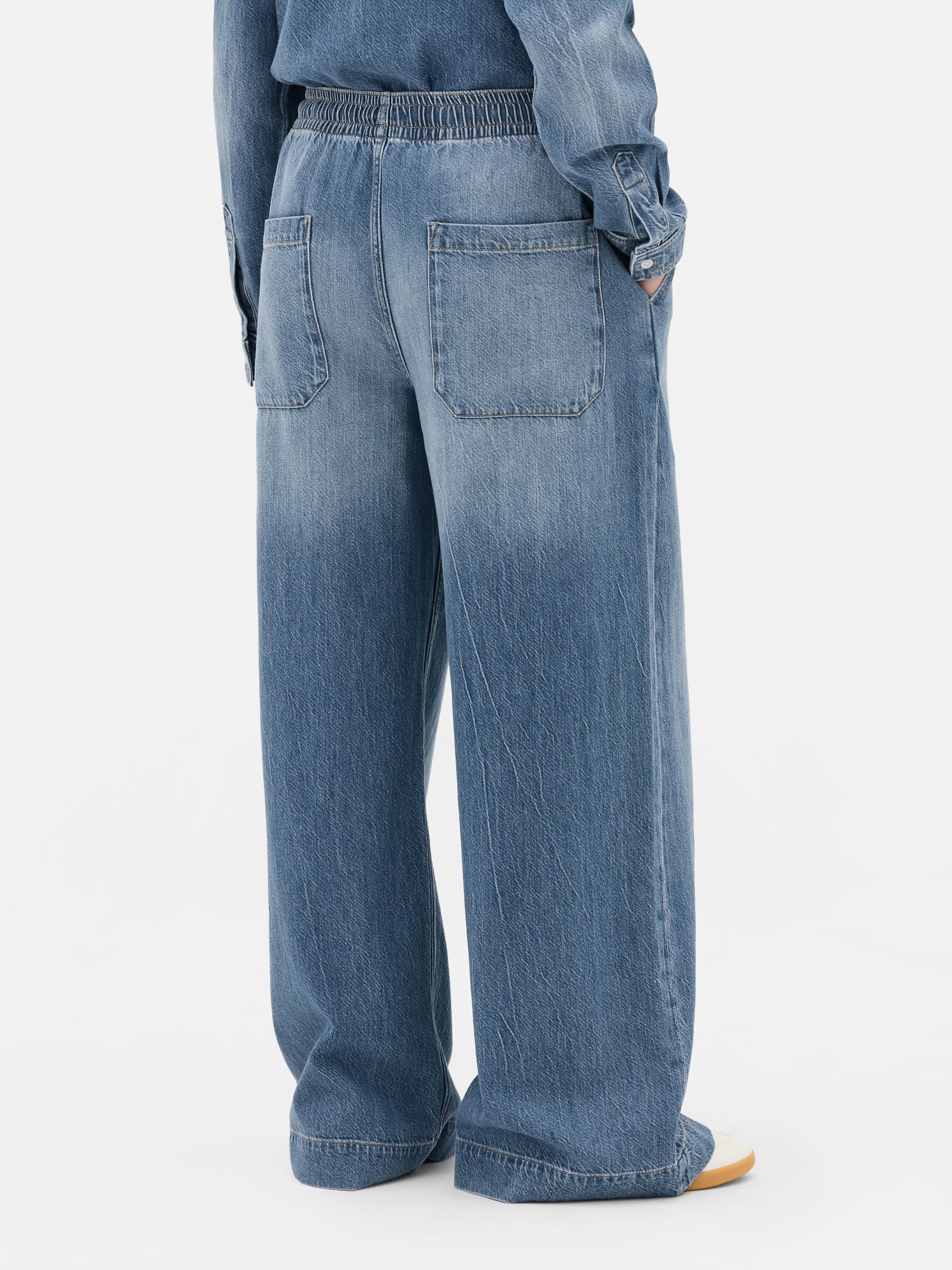 The Edit Drawstring Wide Leg Jeans