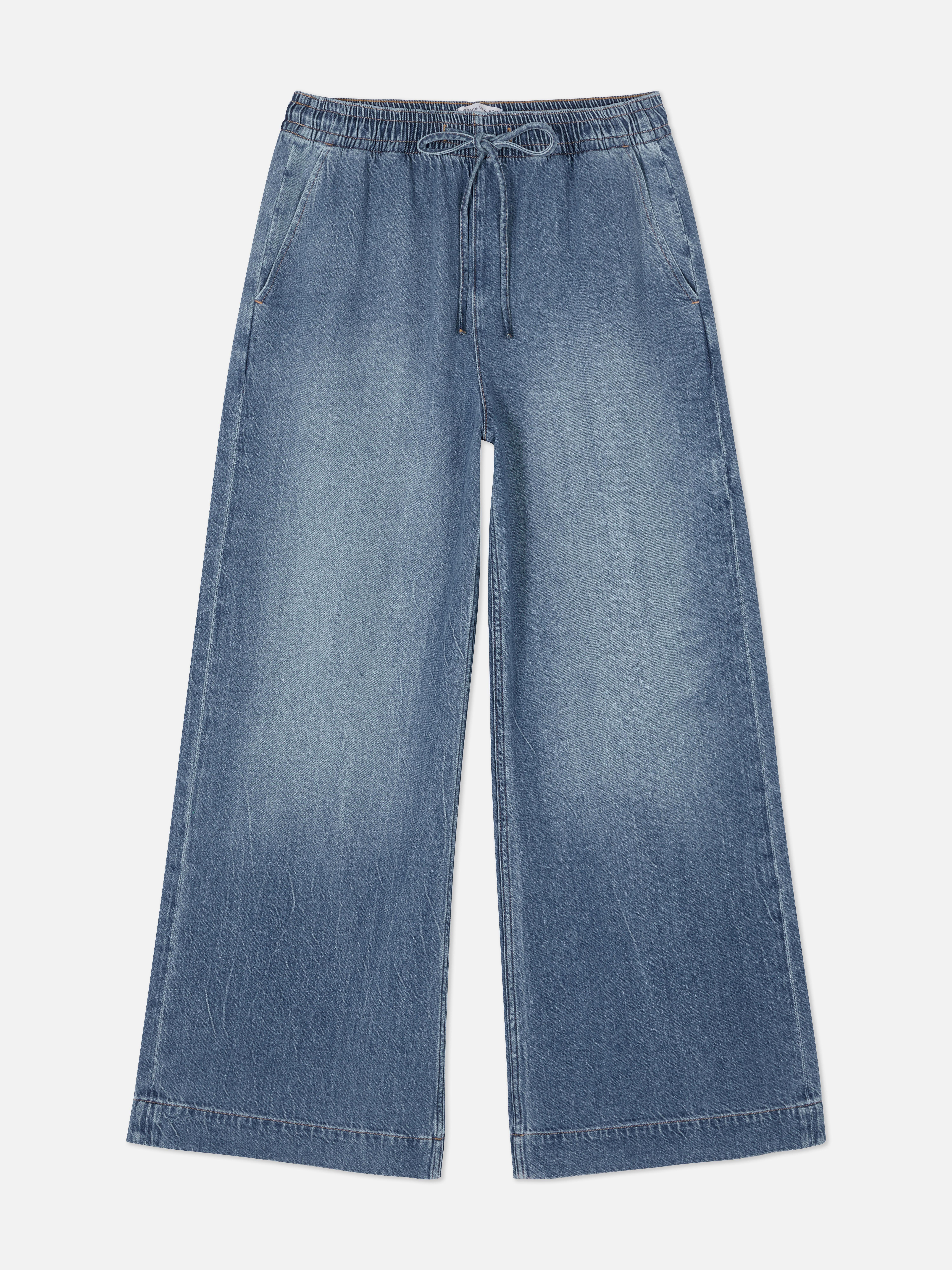The Edit Drawstring Wide Leg Jeans