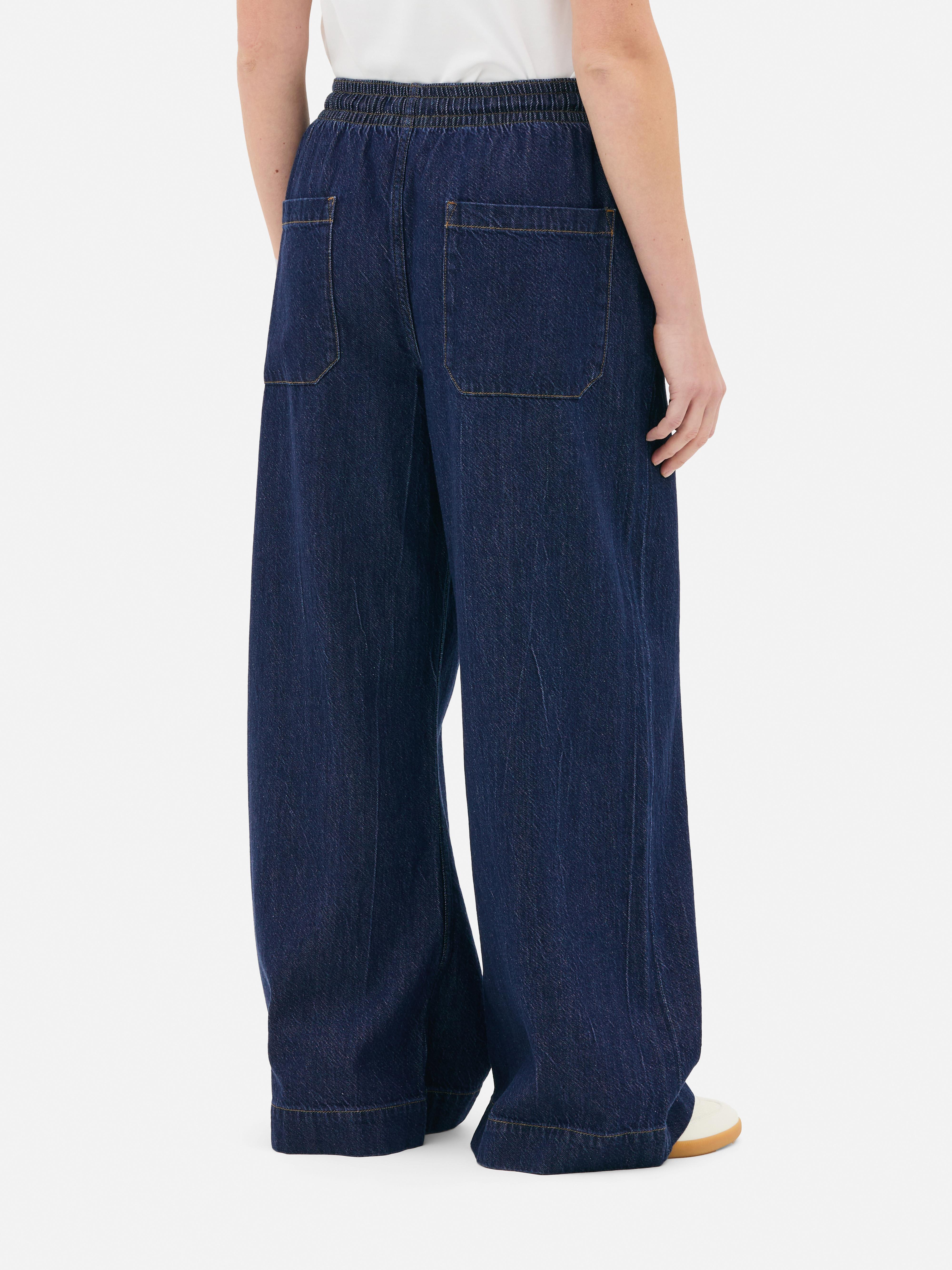 Jeans met wijde pijpen en trekkoord The Edit