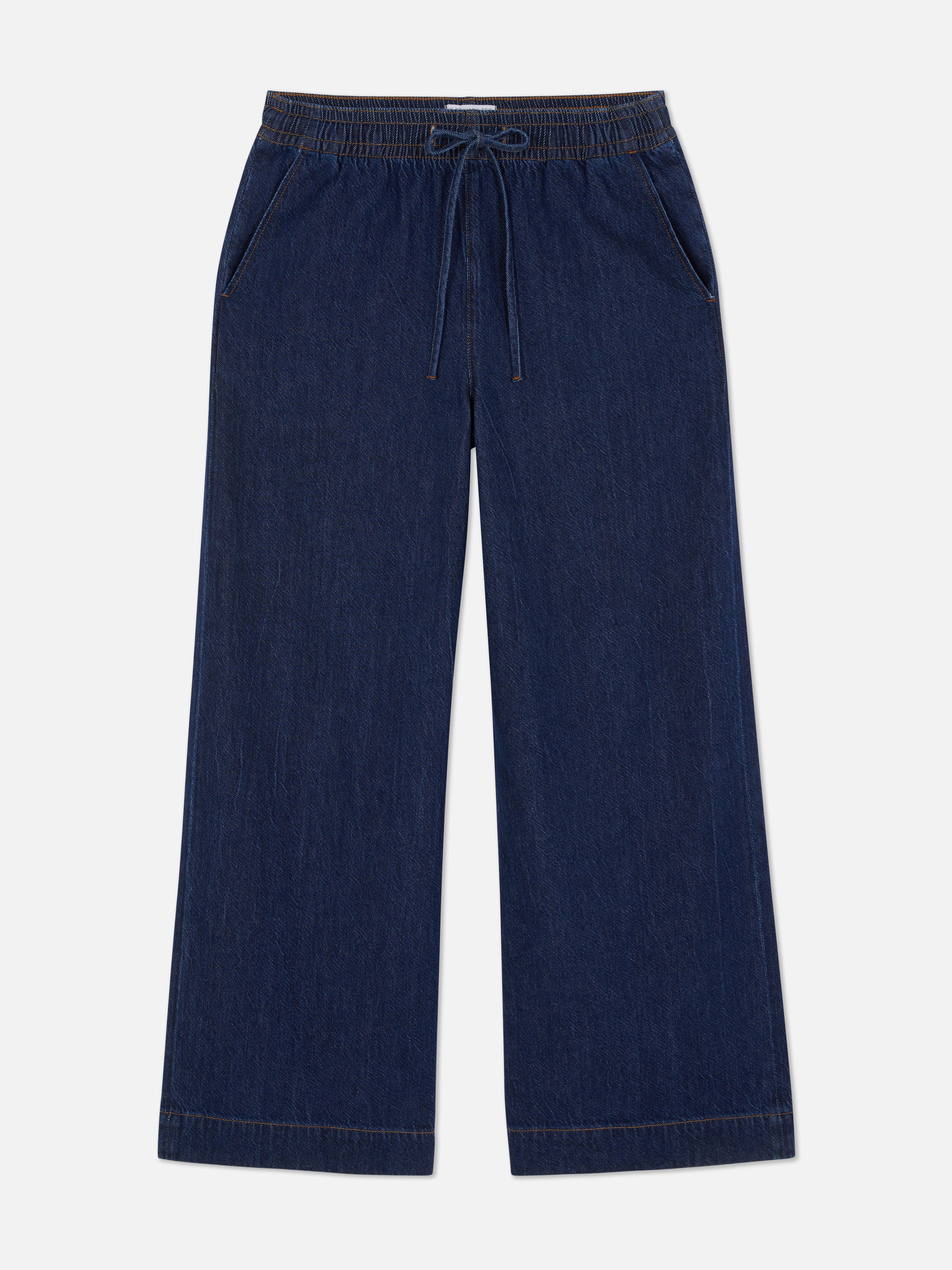 Jeans met wijde pijpen en trekkoord The Edit