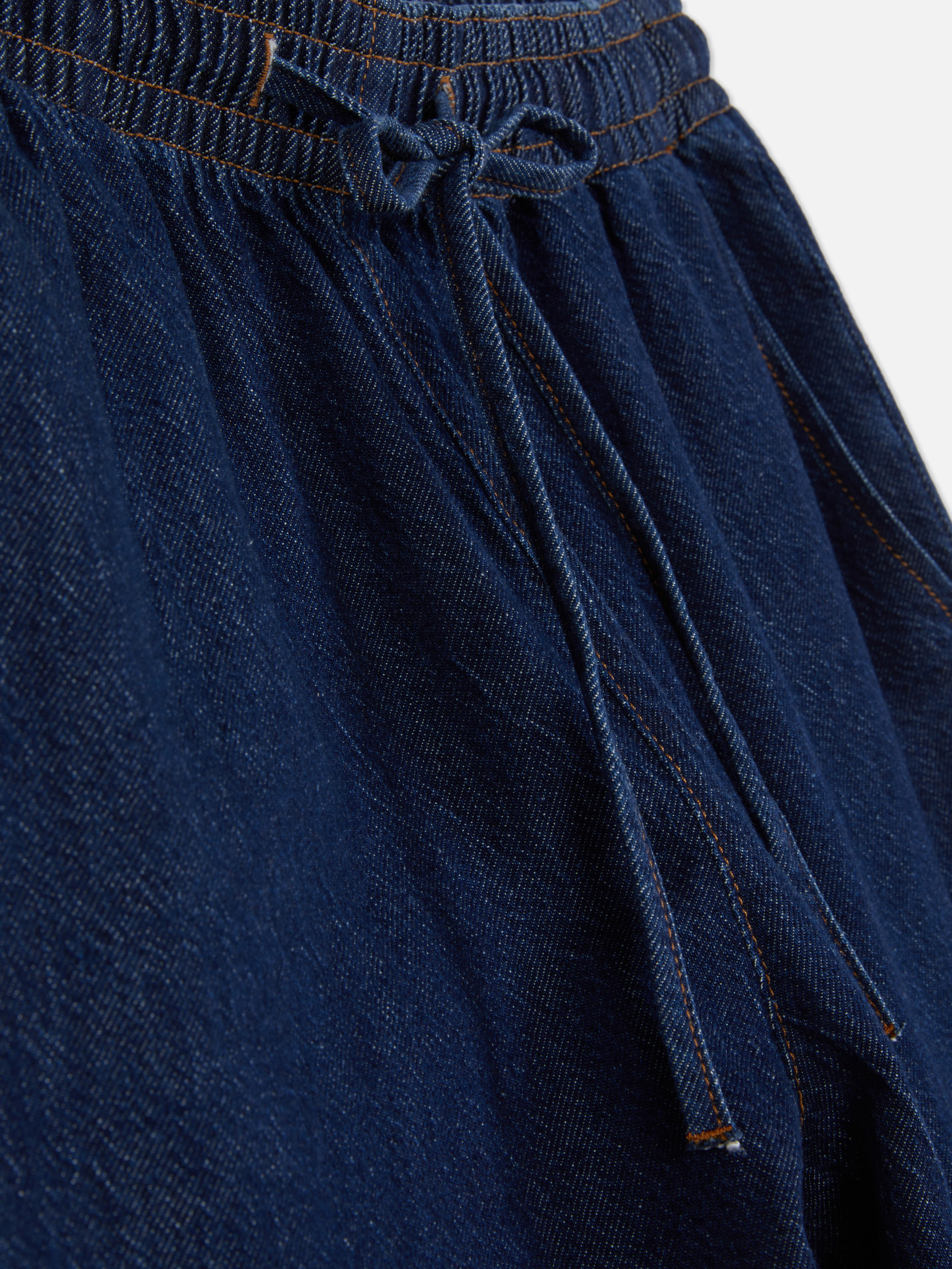 Jeans met wijde pijpen en trekkoord The Edit