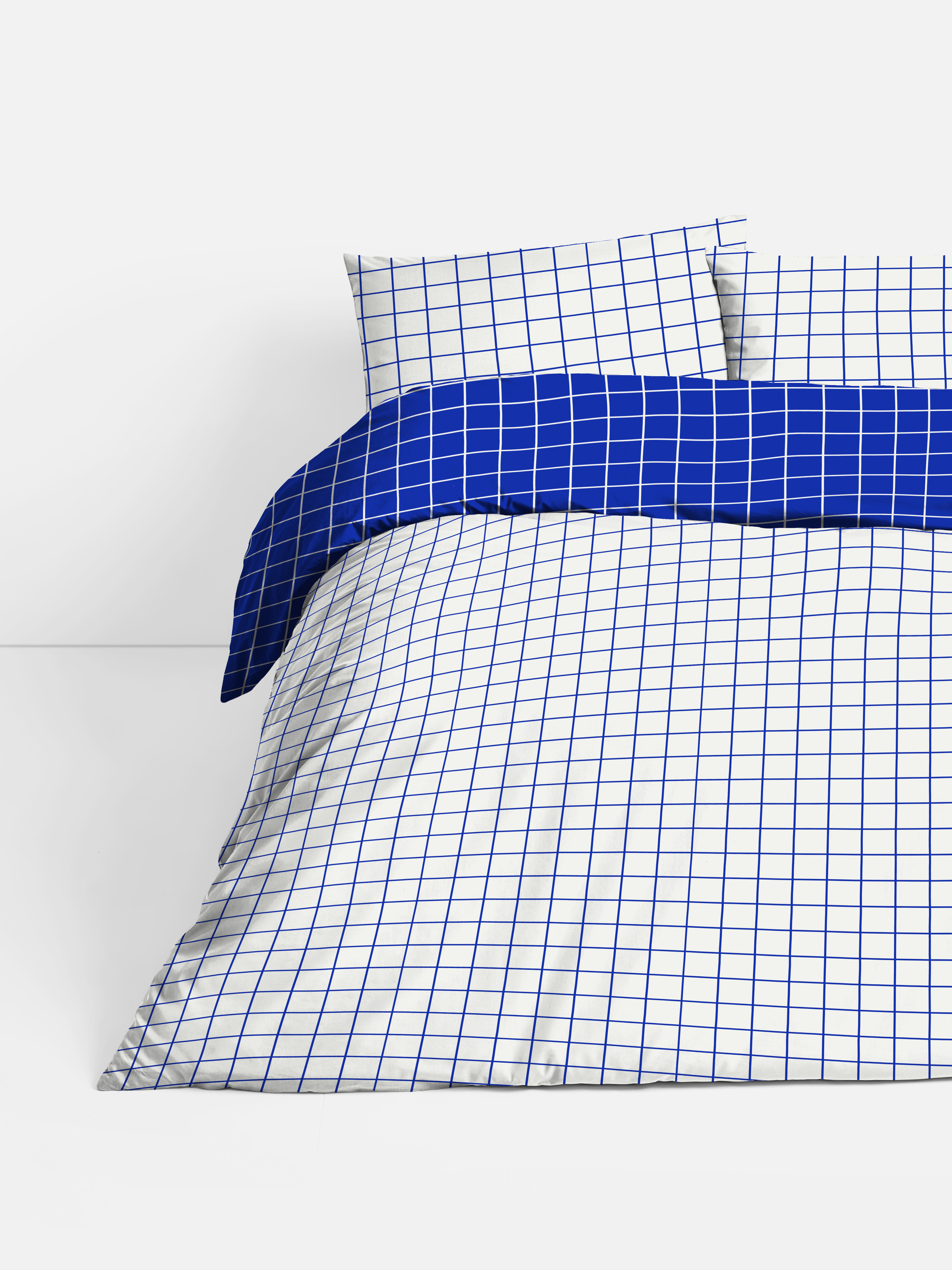 Reversible Window Check King Duvet Cover Sert