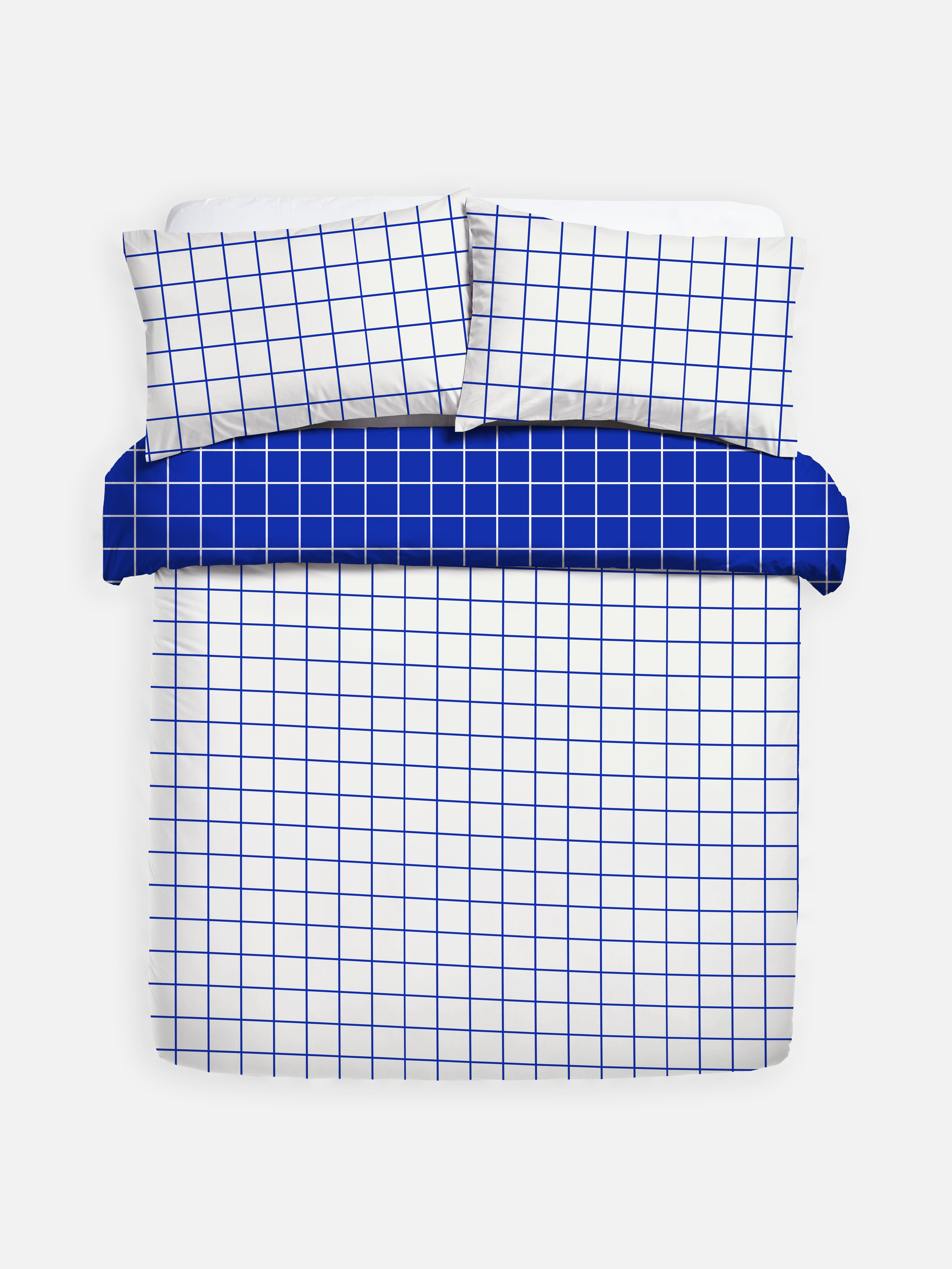 Reversible Window Check King Duvet Cover Sert