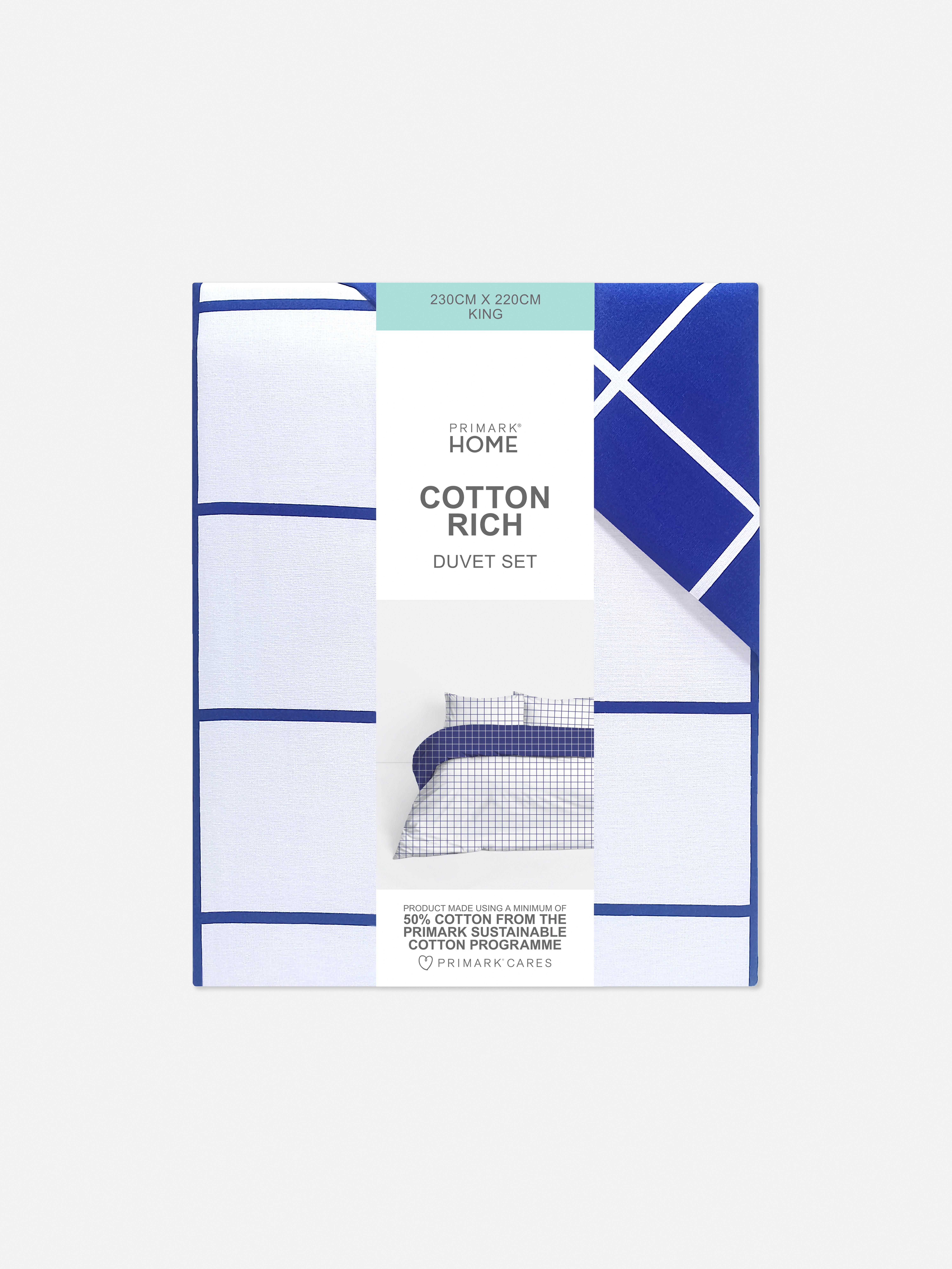 Reversible Window Check King Duvet Cover Sert