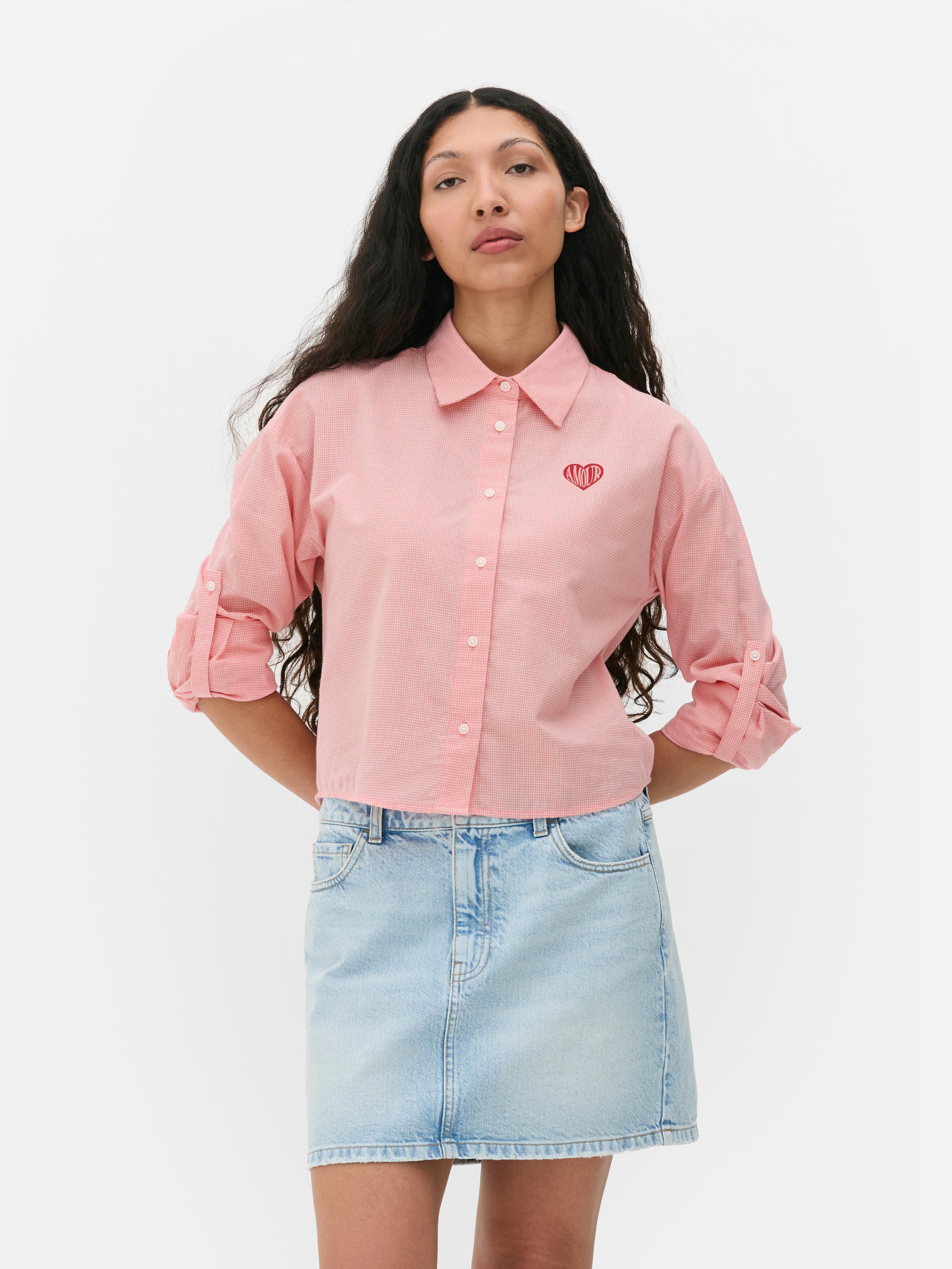 Button-Up Crop Shirt