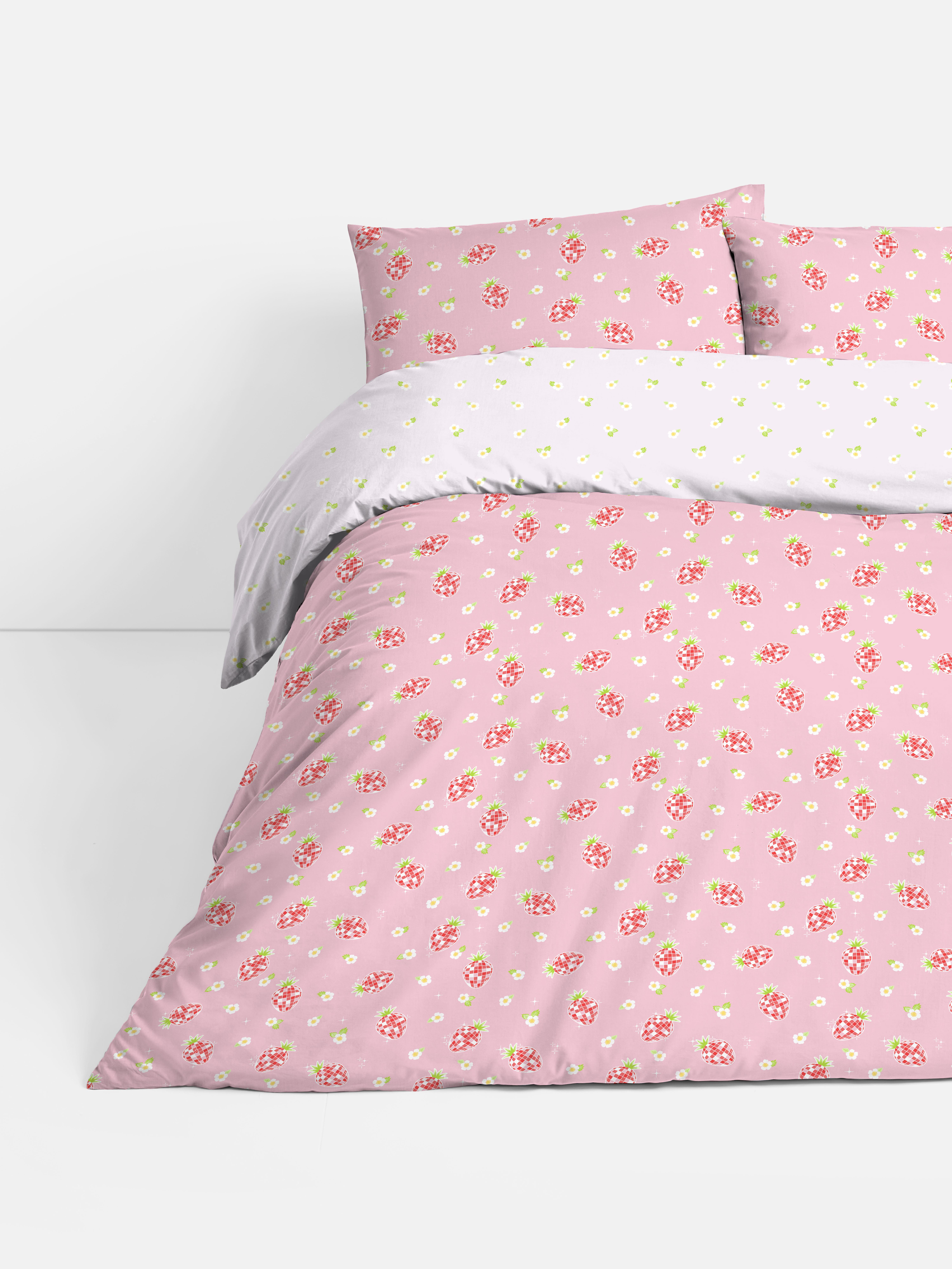 Reversible Disco Fruits Double Duvet Cover Set