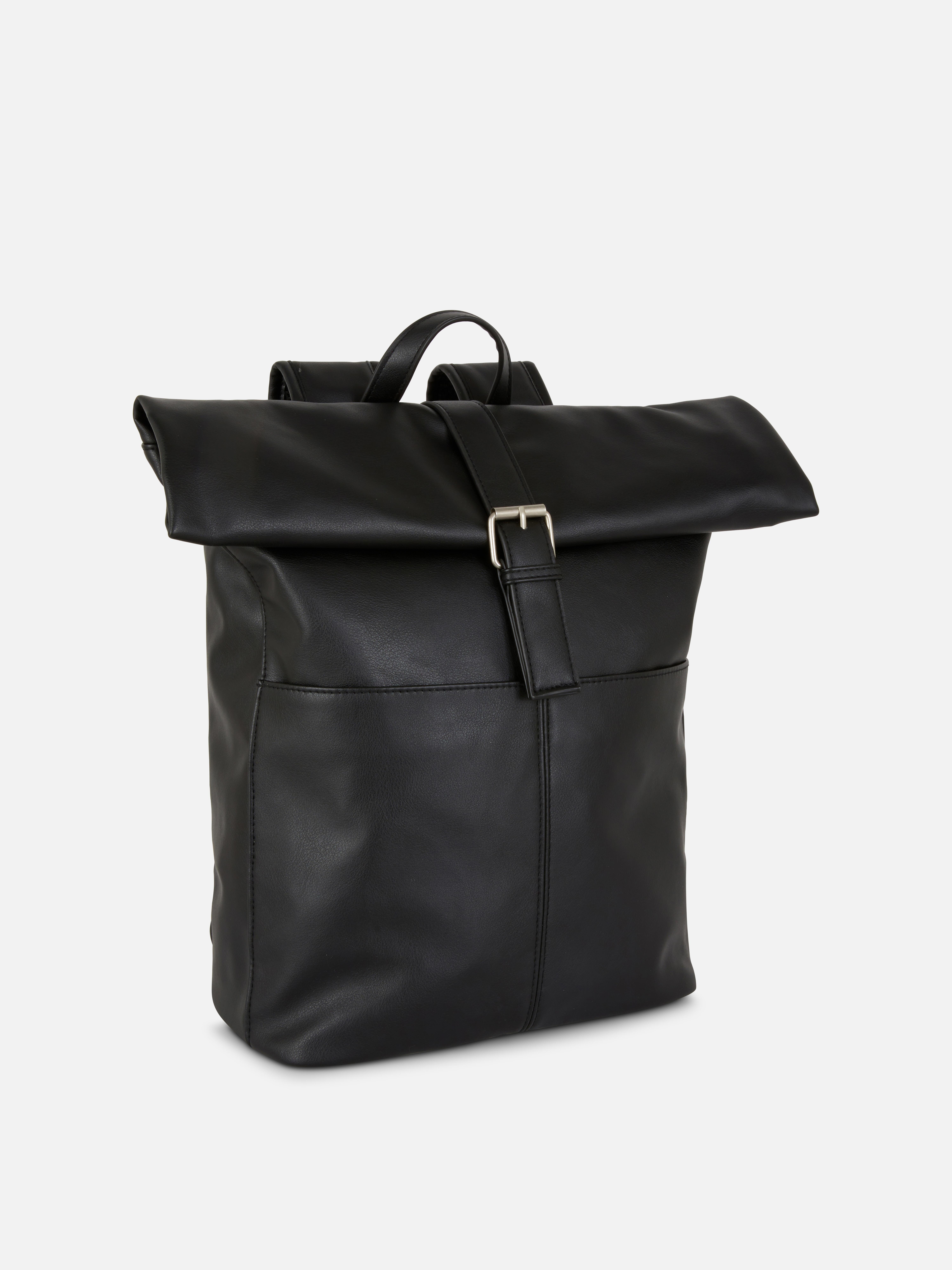 Rolltop-Rucksack aus Kunstleder