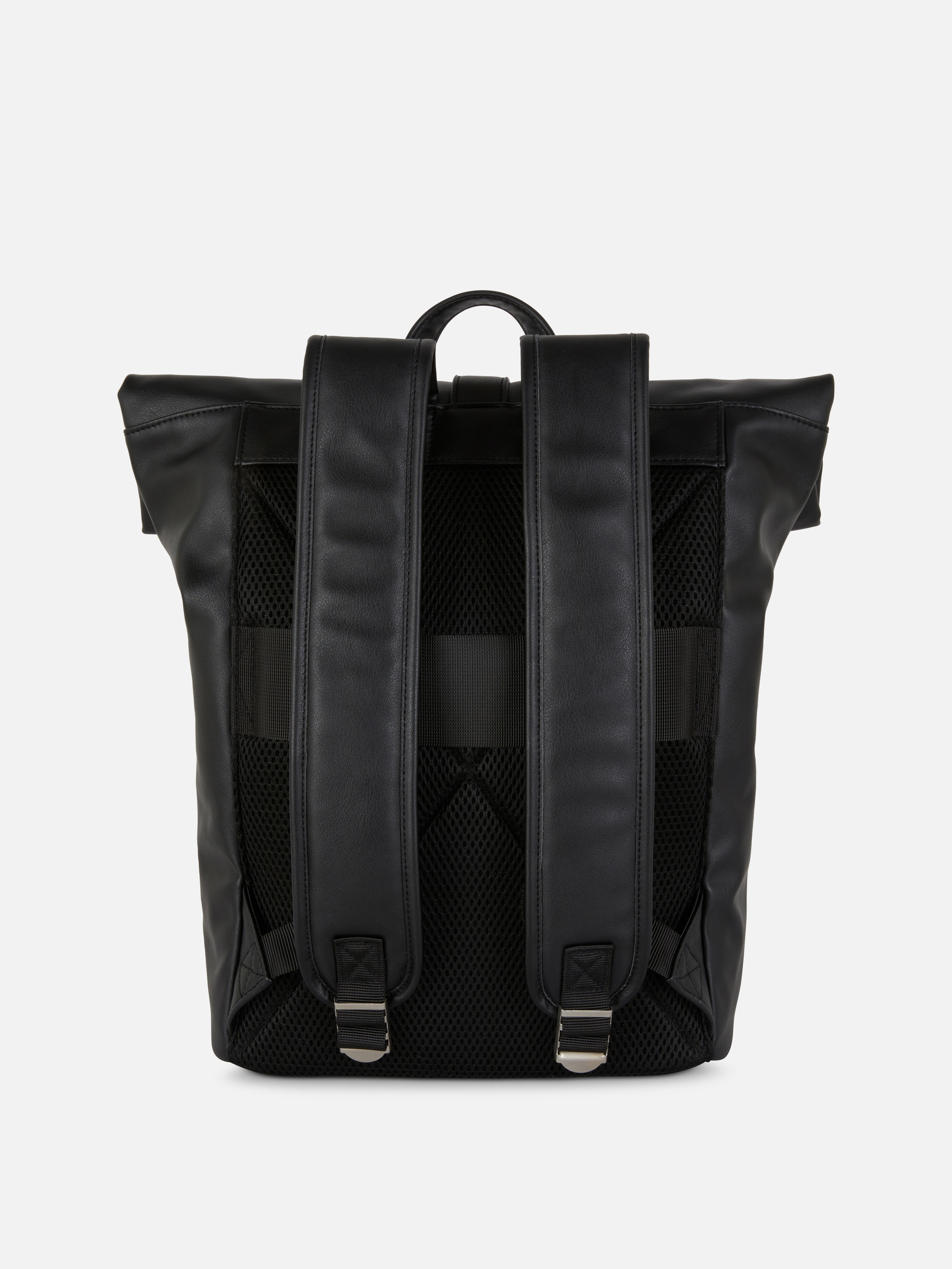 Rolltop-Rucksack aus Kunstleder