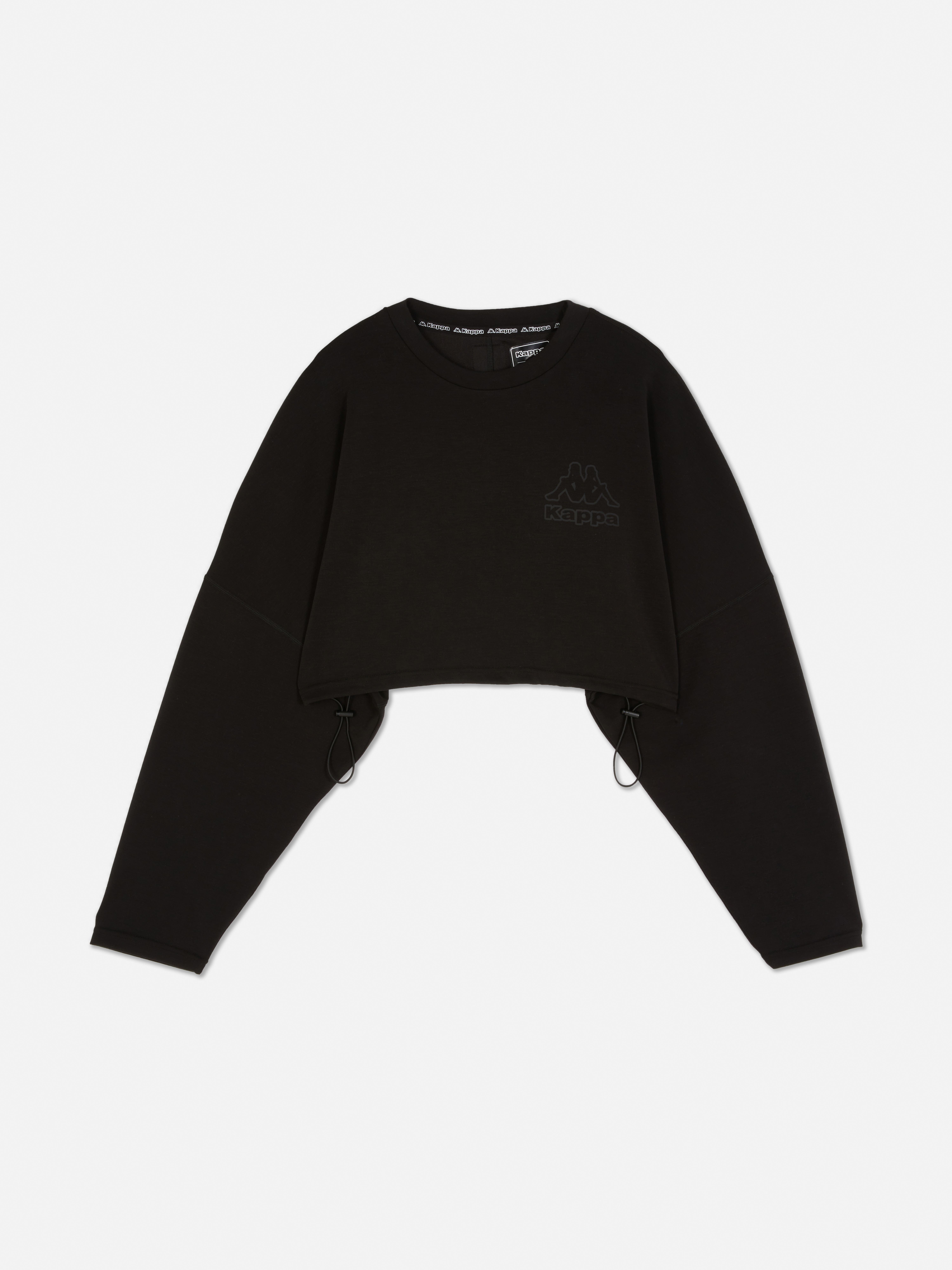 Womens Black Kappa x Primark Cropped Sweatshirt Primark